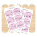 2026 Month Calendar Pink Bubble Stickers