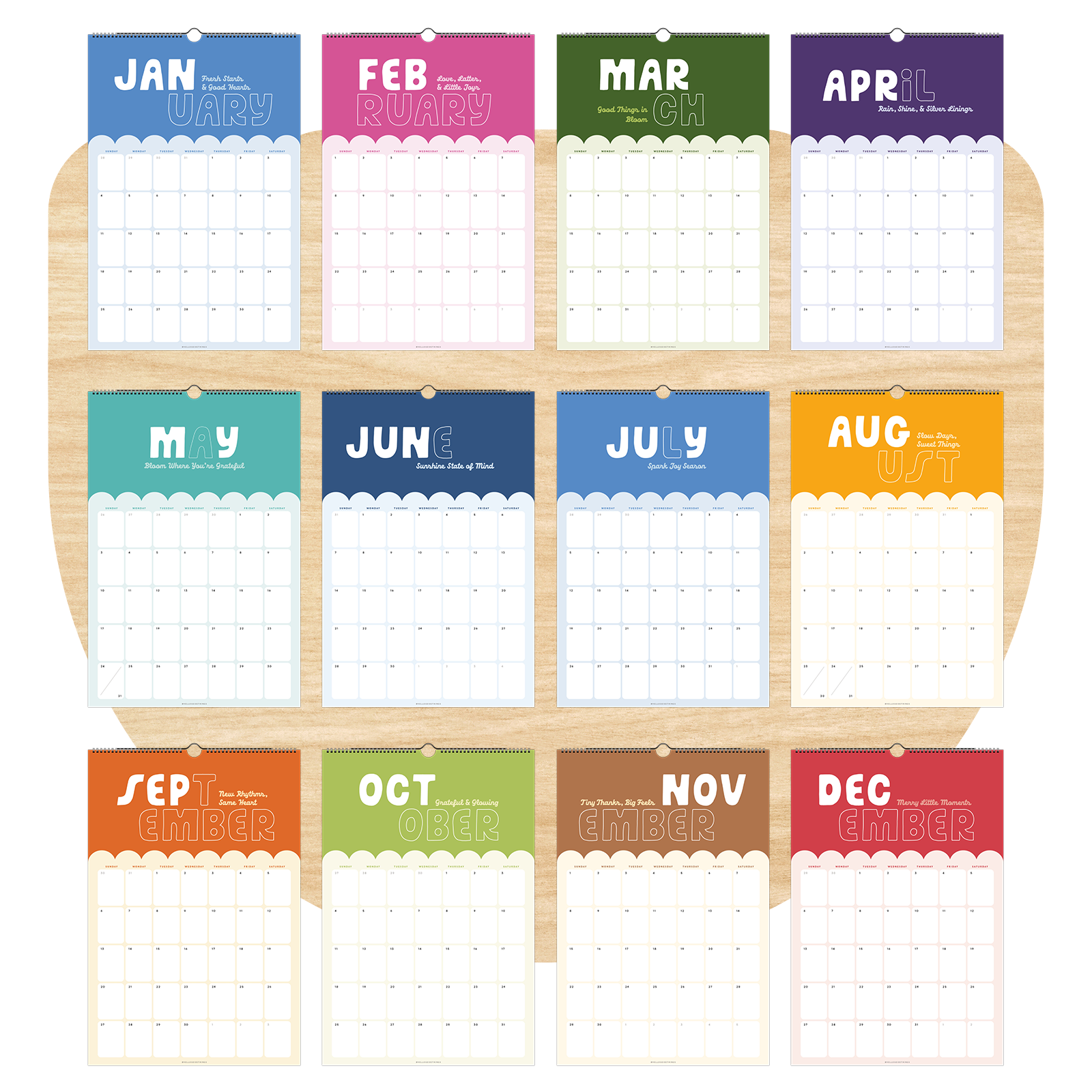 365 Days of Good Things, 2026 Large Wall Calendar (Sunday Start)