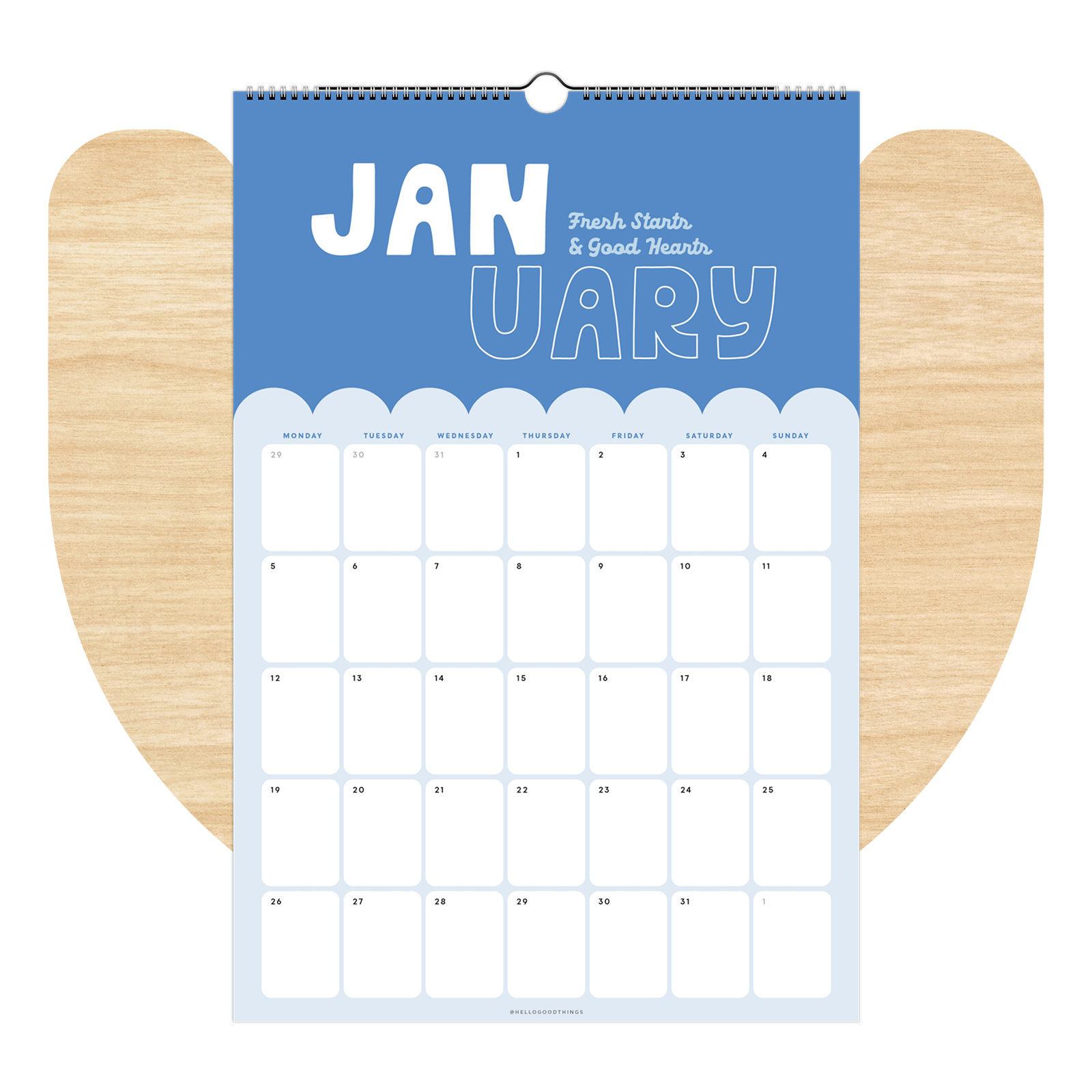 365 Days of Good Things, 2026 Large Wall Calendar (Monday Start)