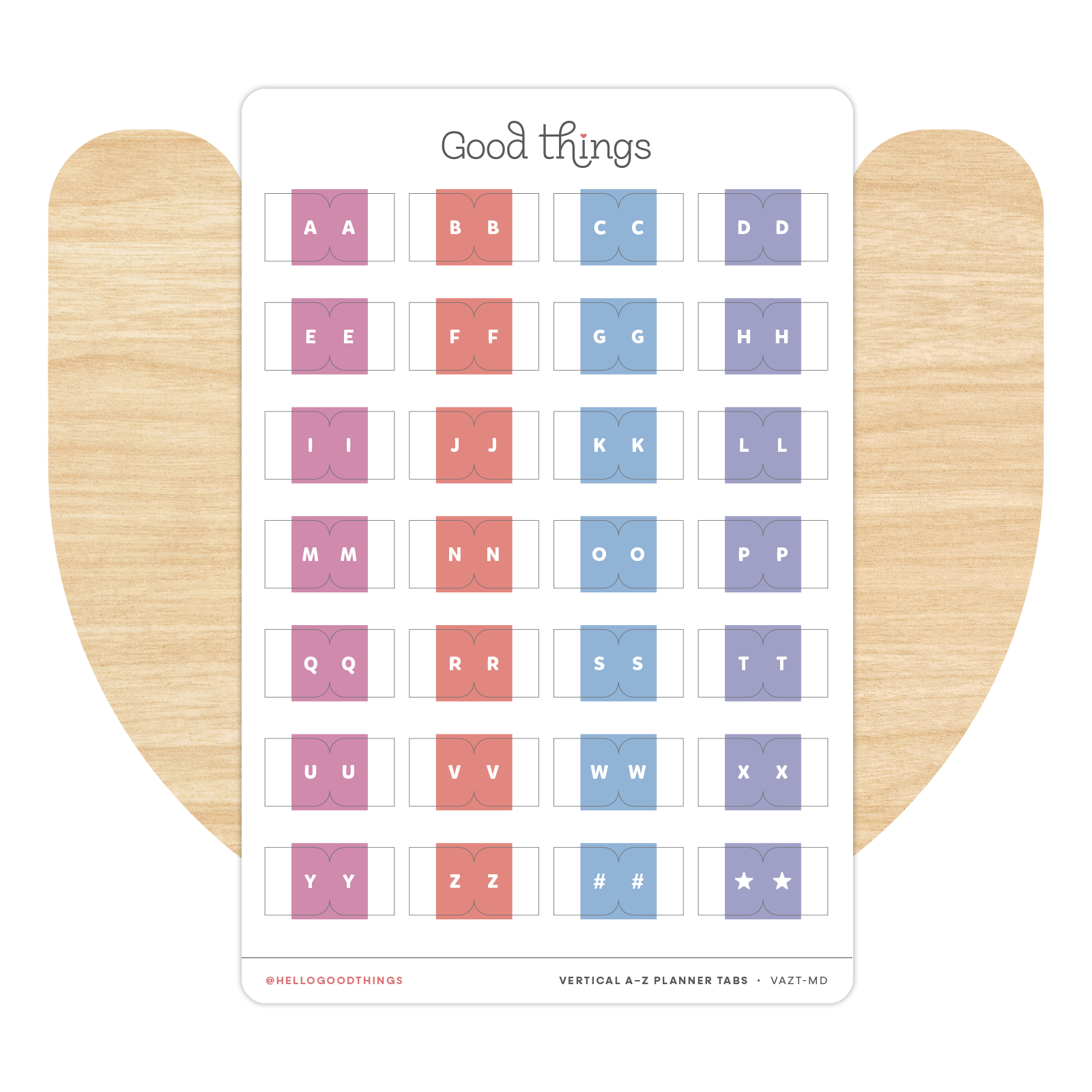 A to Z Stacking Index Tab Stickers, Macaron Dreams