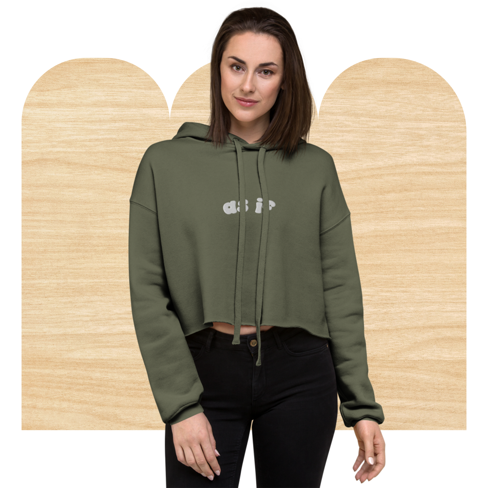 As If Embroidered 90s Cropped Hoodie by Good Things