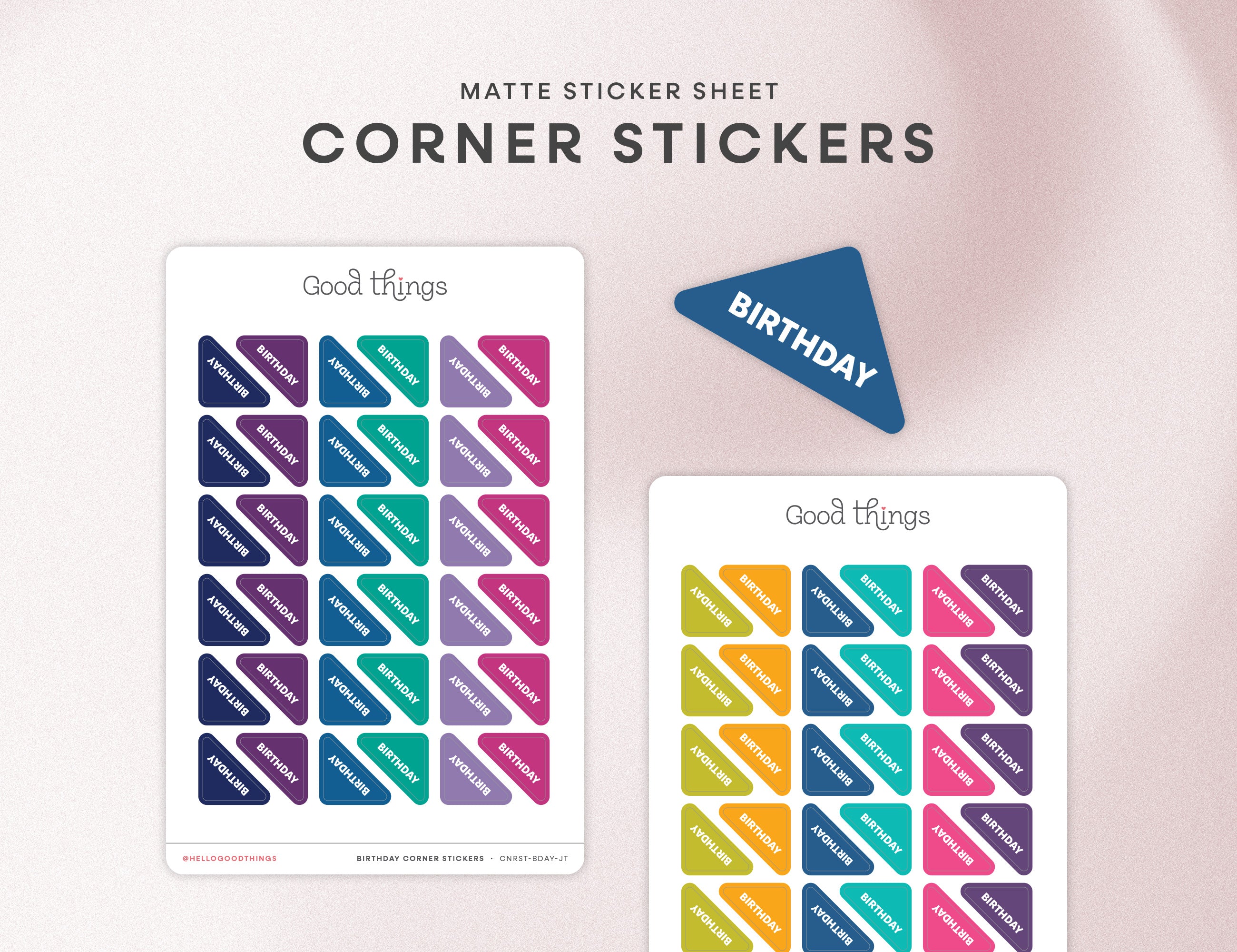 Birthday Corner Calendar Planner Stickers