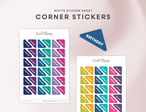 Birthday Corner Calendar Planner Stickers