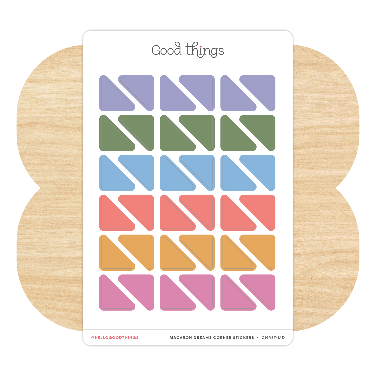 Blank Corners Sticker Sheet, Macaron Dreams