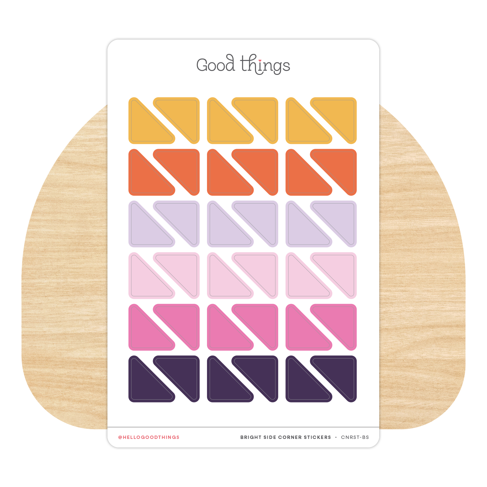 Blank Corners Sticker Sheet, Bright Side