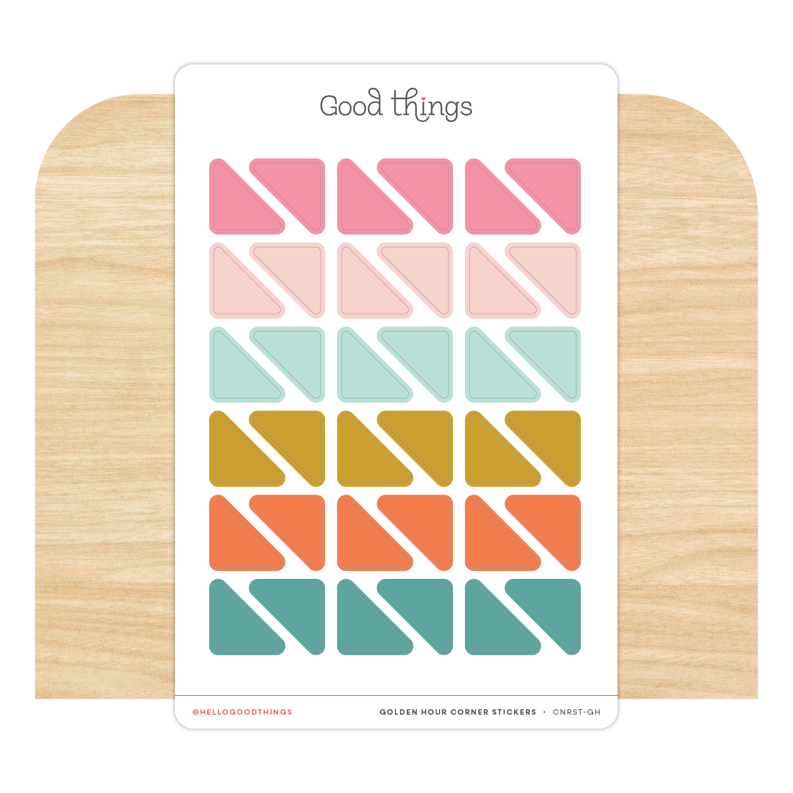 Blank Corners Sticker Sheet, Golden Hour