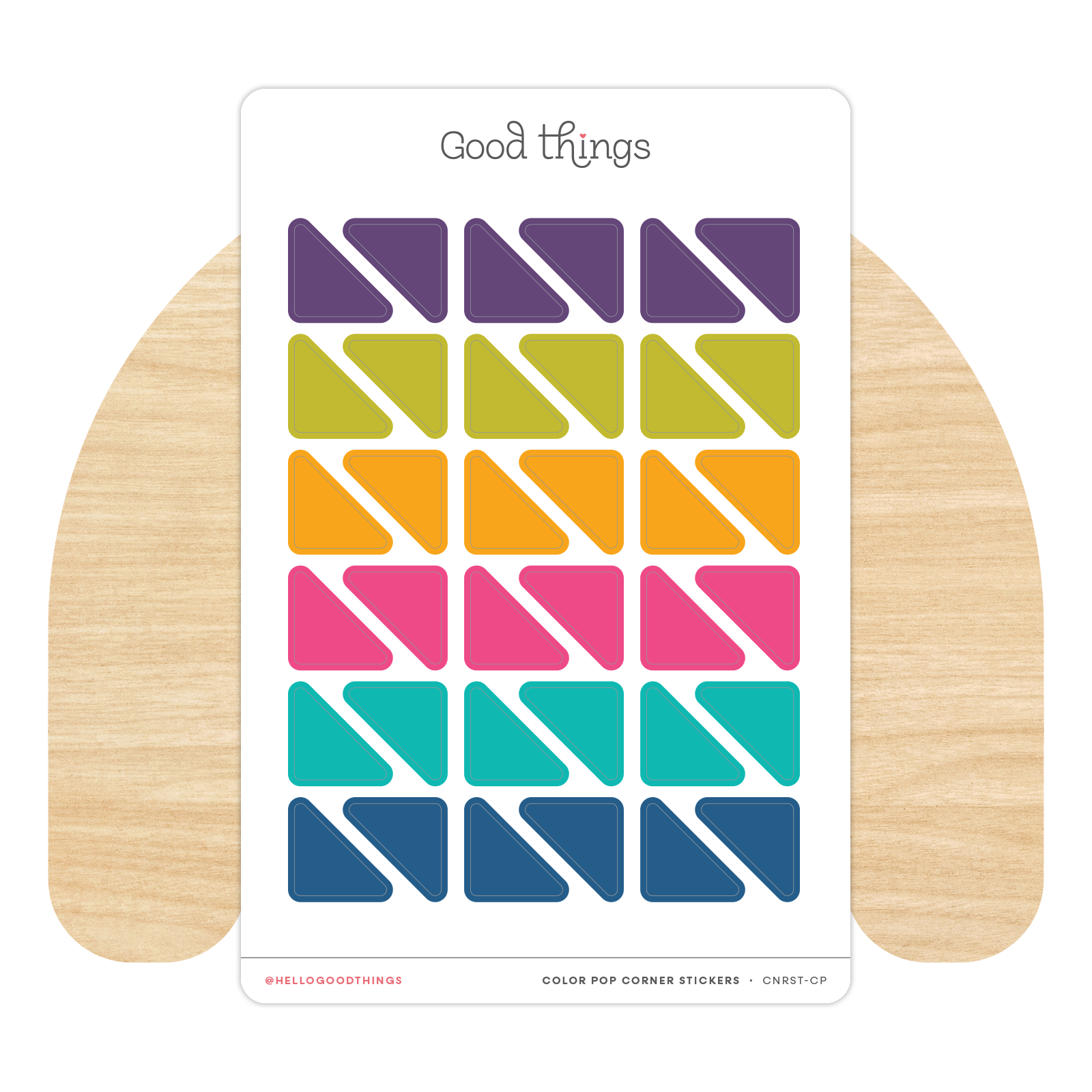 Blank Corners Sticker Sheet, Color Pop