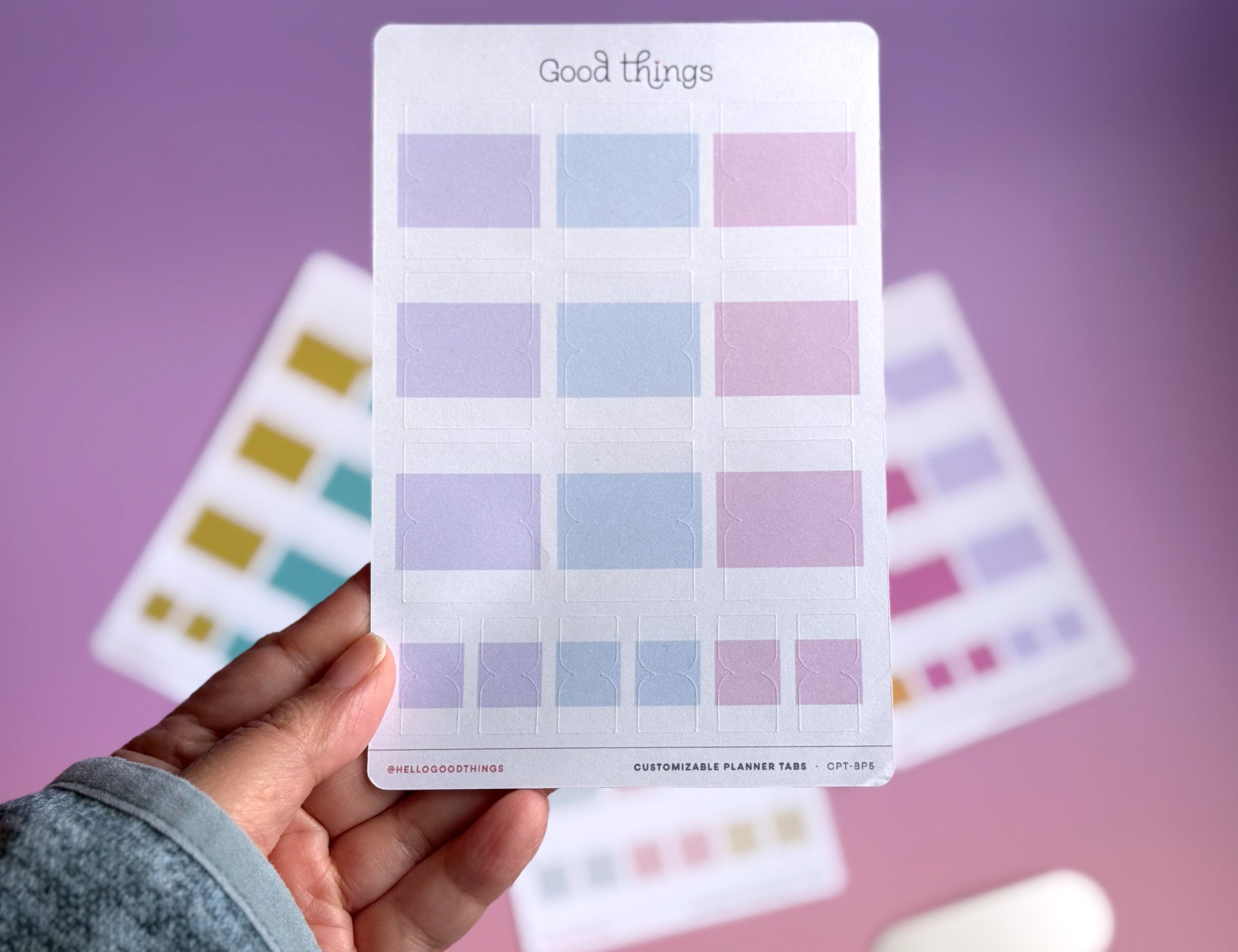 Blank Planner Divider Tabs - Blush Plush