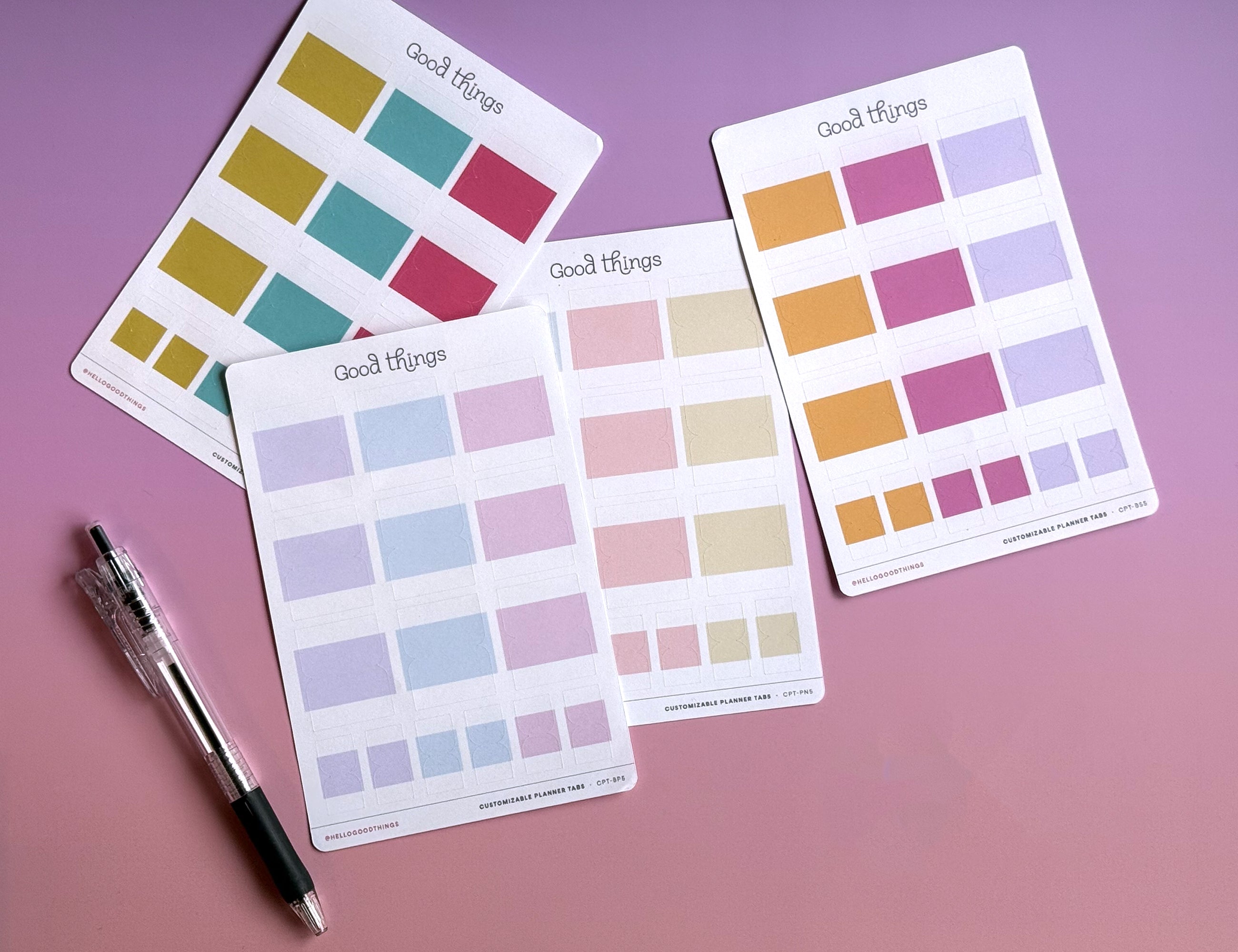 Blank Planner Divider Tabs - Blush Plush