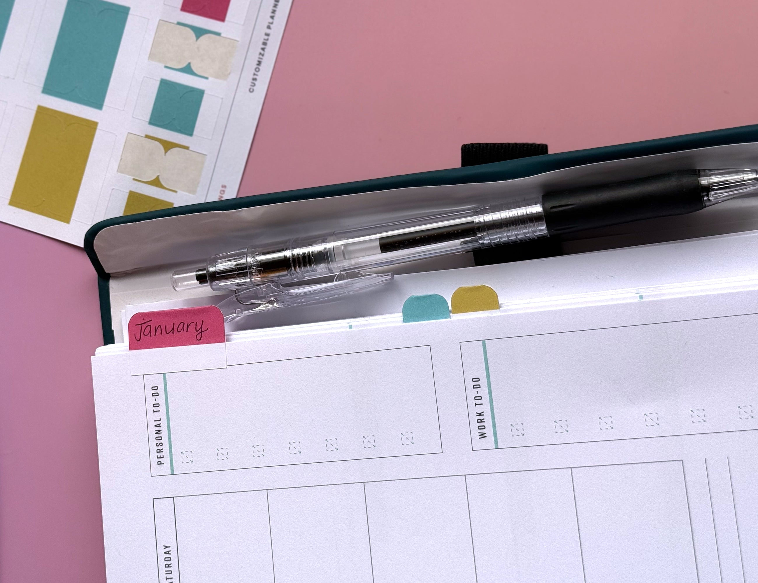 Blank Planner Divider Tabs - Blush Plush