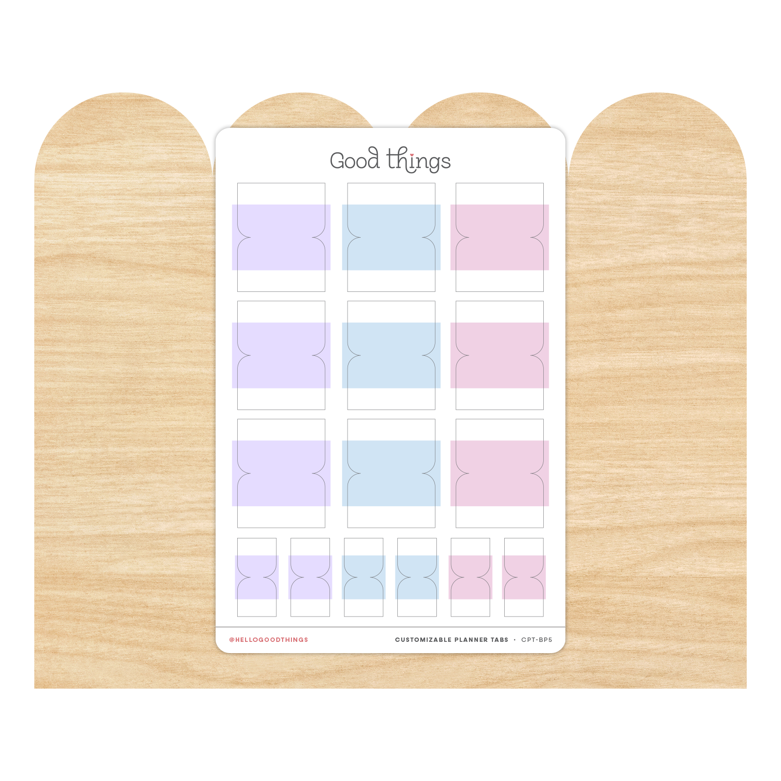 Blank Planner Divider Tabs - Blush Plush