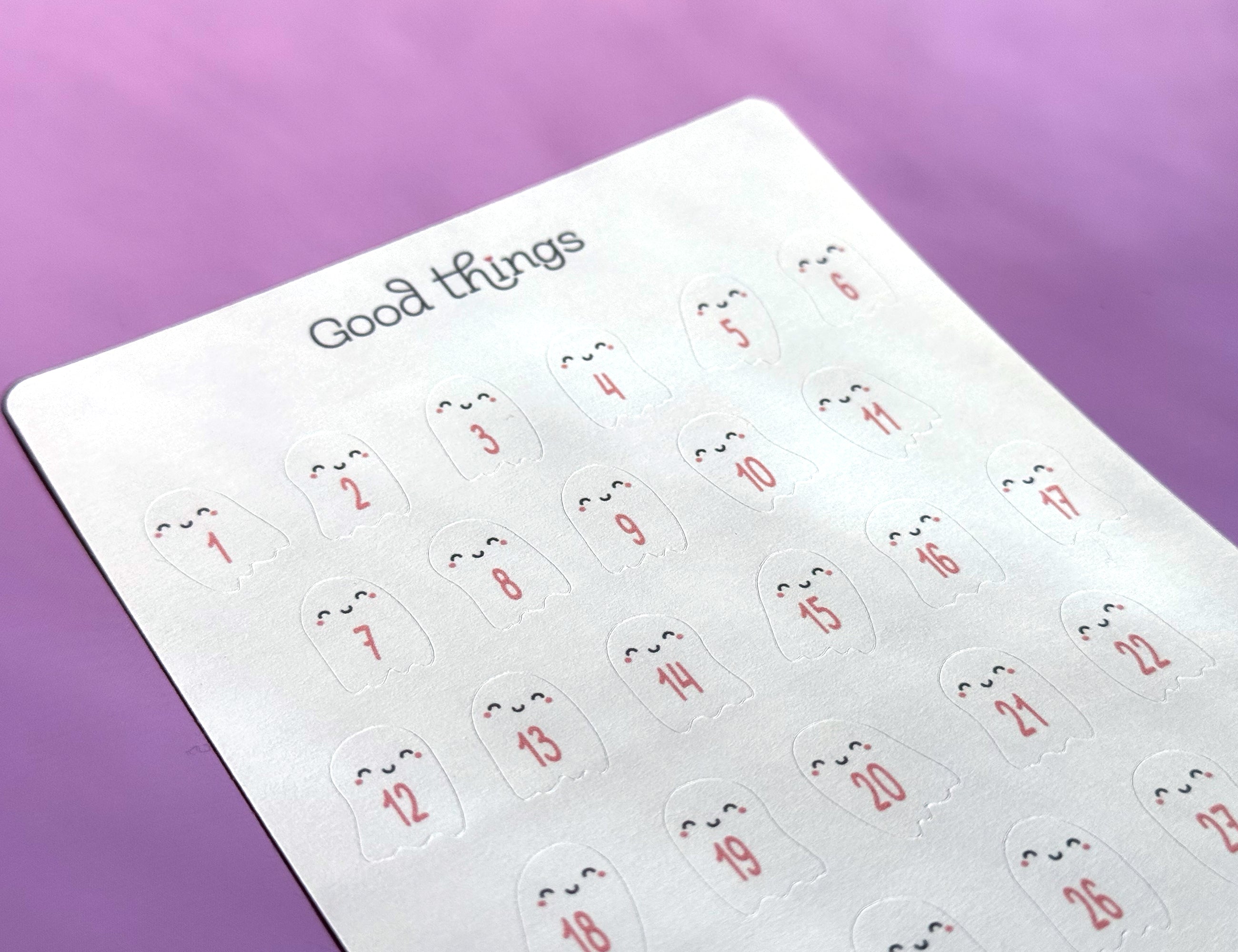 Cute Ghost / October Month Date Stickers