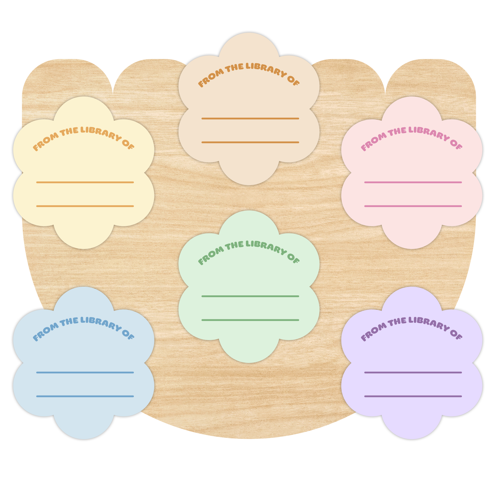 Flower Bookplate Stickers