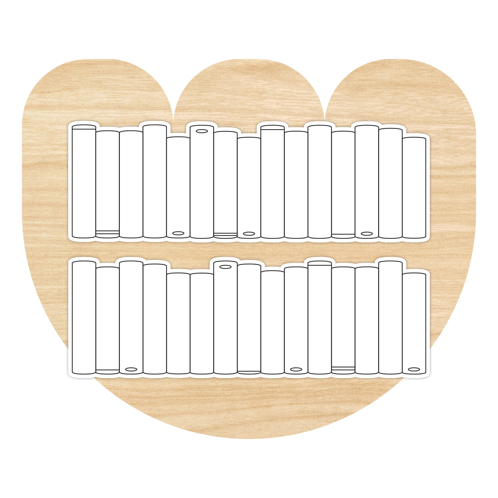 Book Shelf Reading Tracker Sticker Sheet, B&W