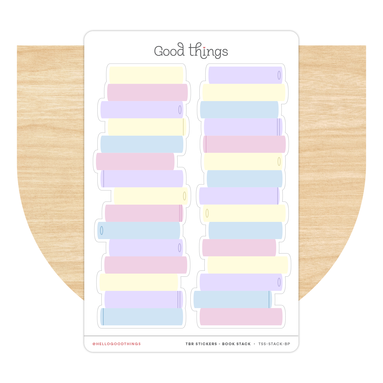 Book Stack Reading Tracker Sticker Sheet, Color
