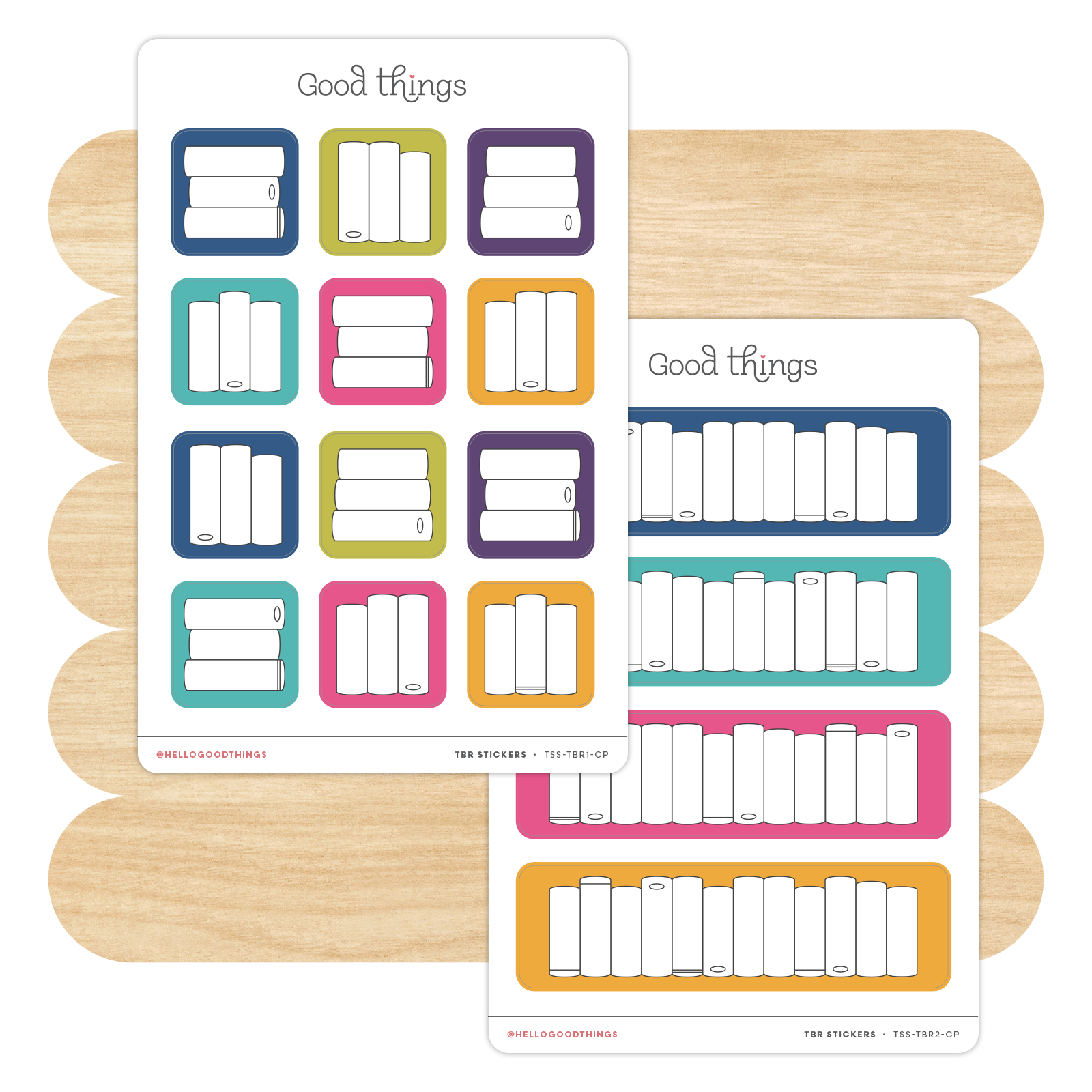 Book Tracker Sticker Sheet, Color Pop