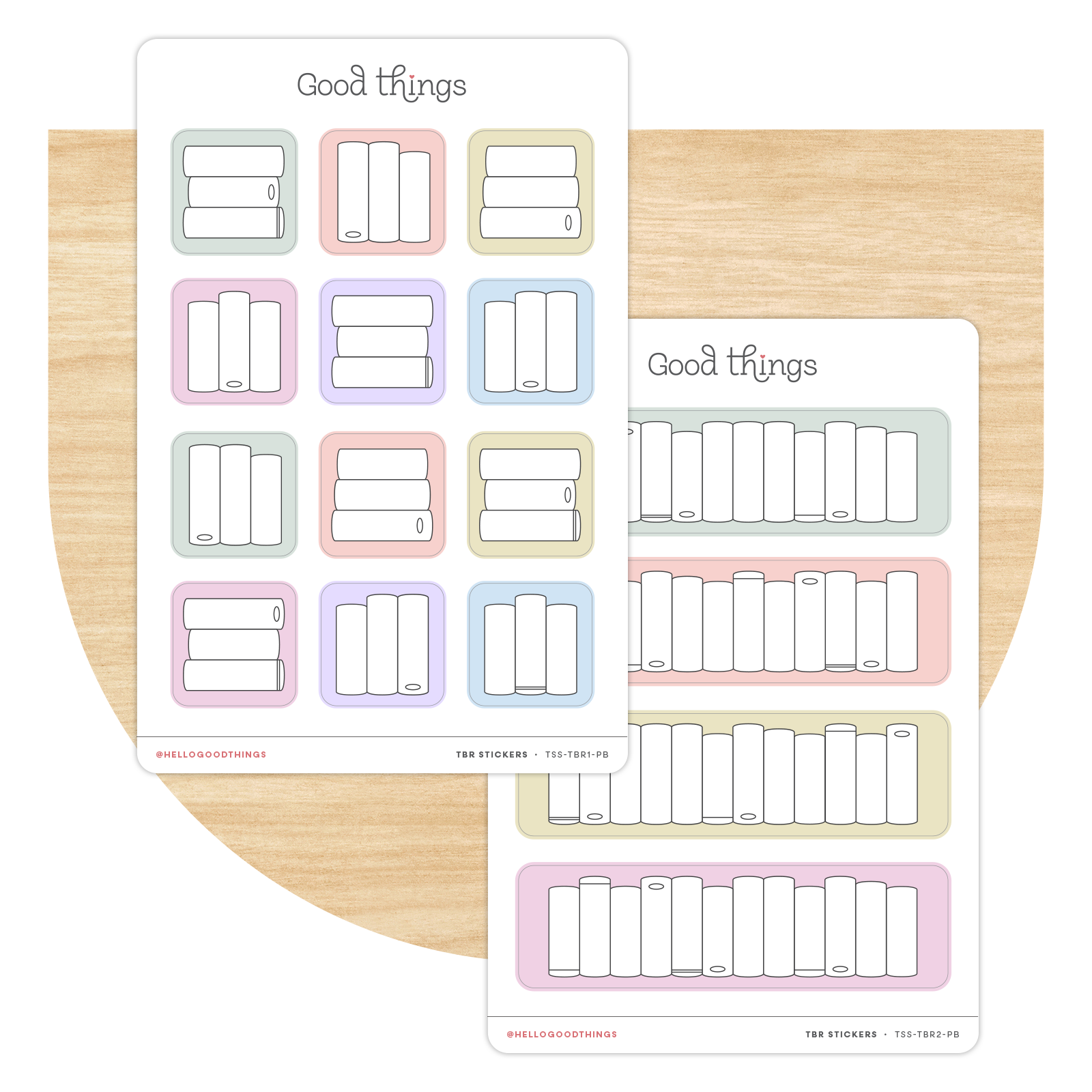 Book Tracker Sticker Sheet, Pastel Blush