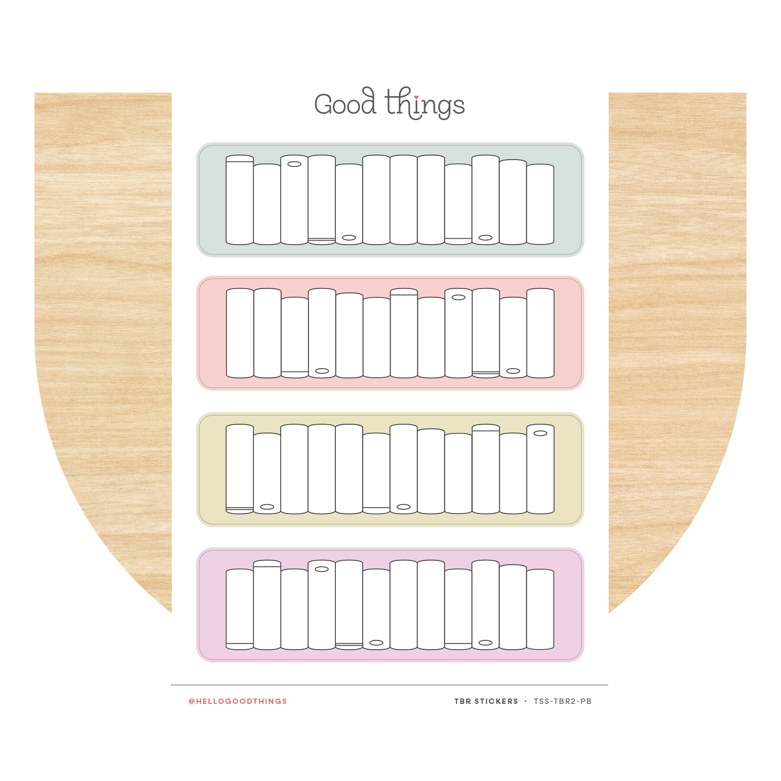 Book Tracker Sticker Sheet, Pastel Blush