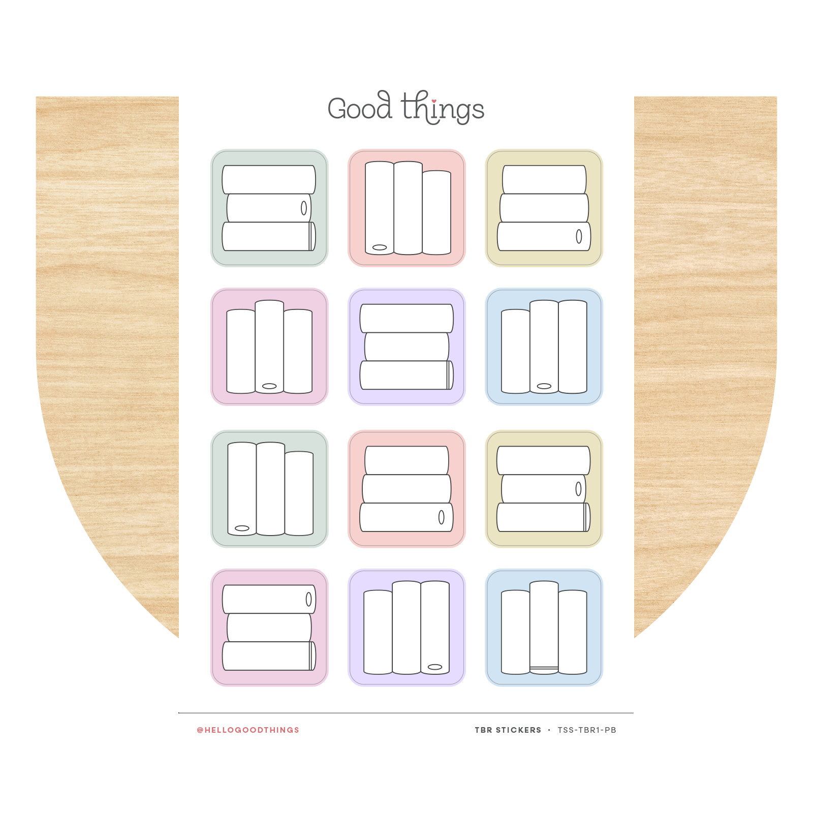 Book Tracker Sticker Sheet, Pastel Blush