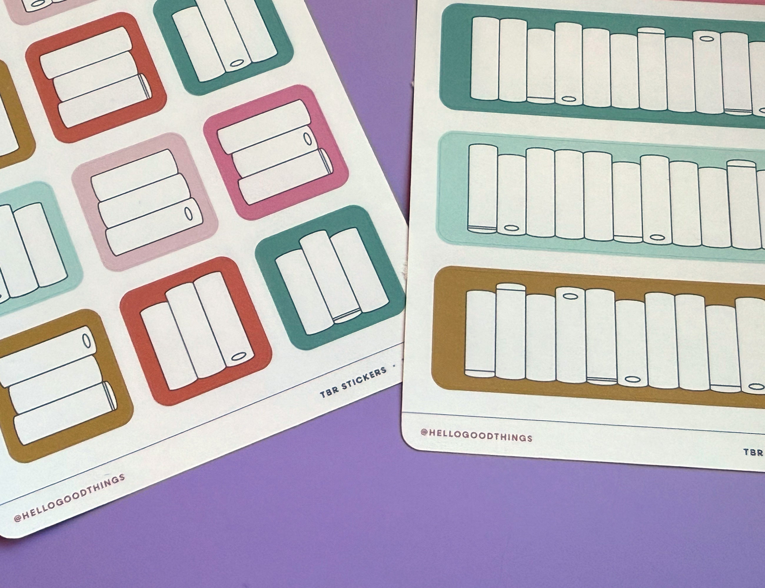 Book Tracker Sticker Sheet, Golden Hour