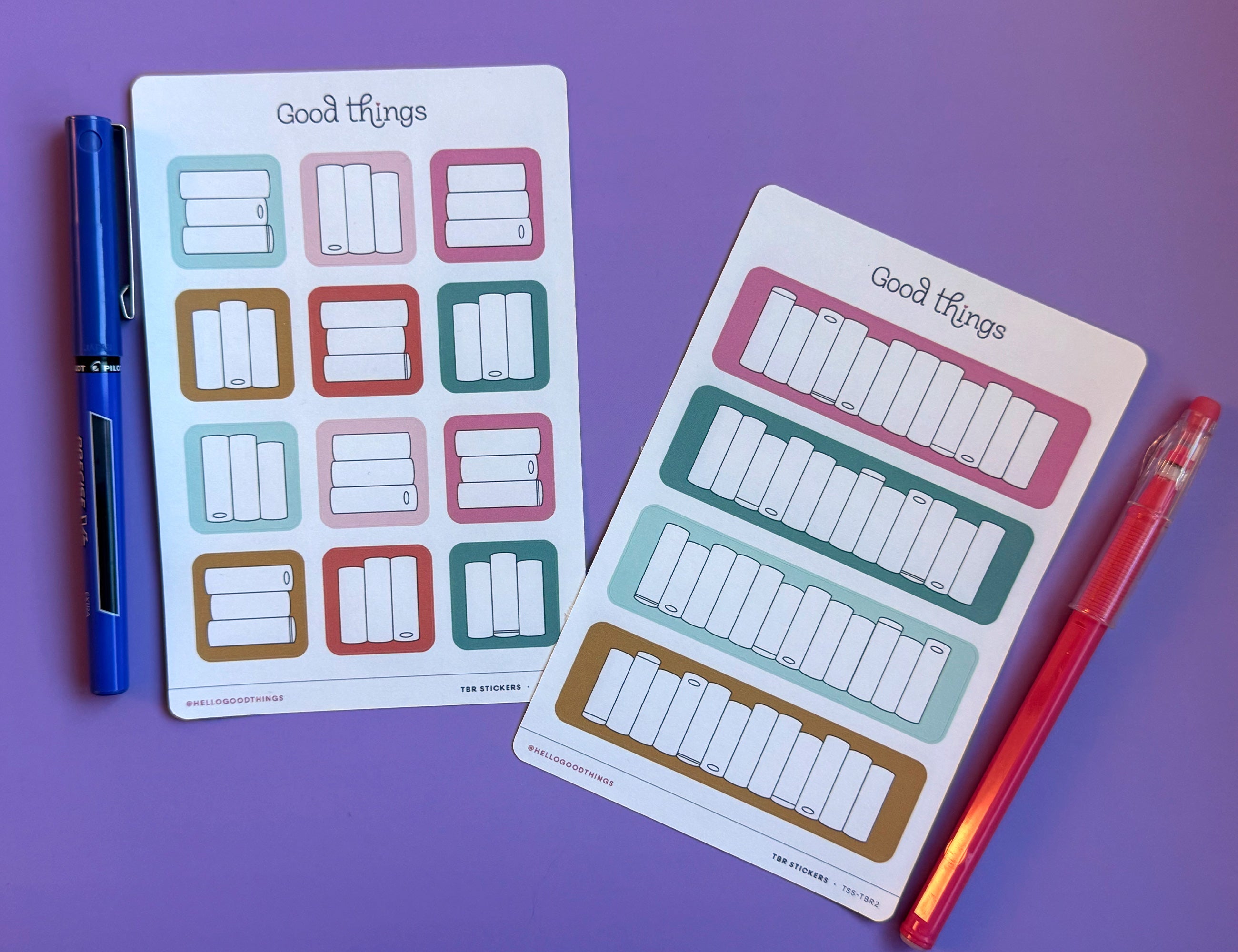 Book Tracker Sticker Sheet, Golden Hour