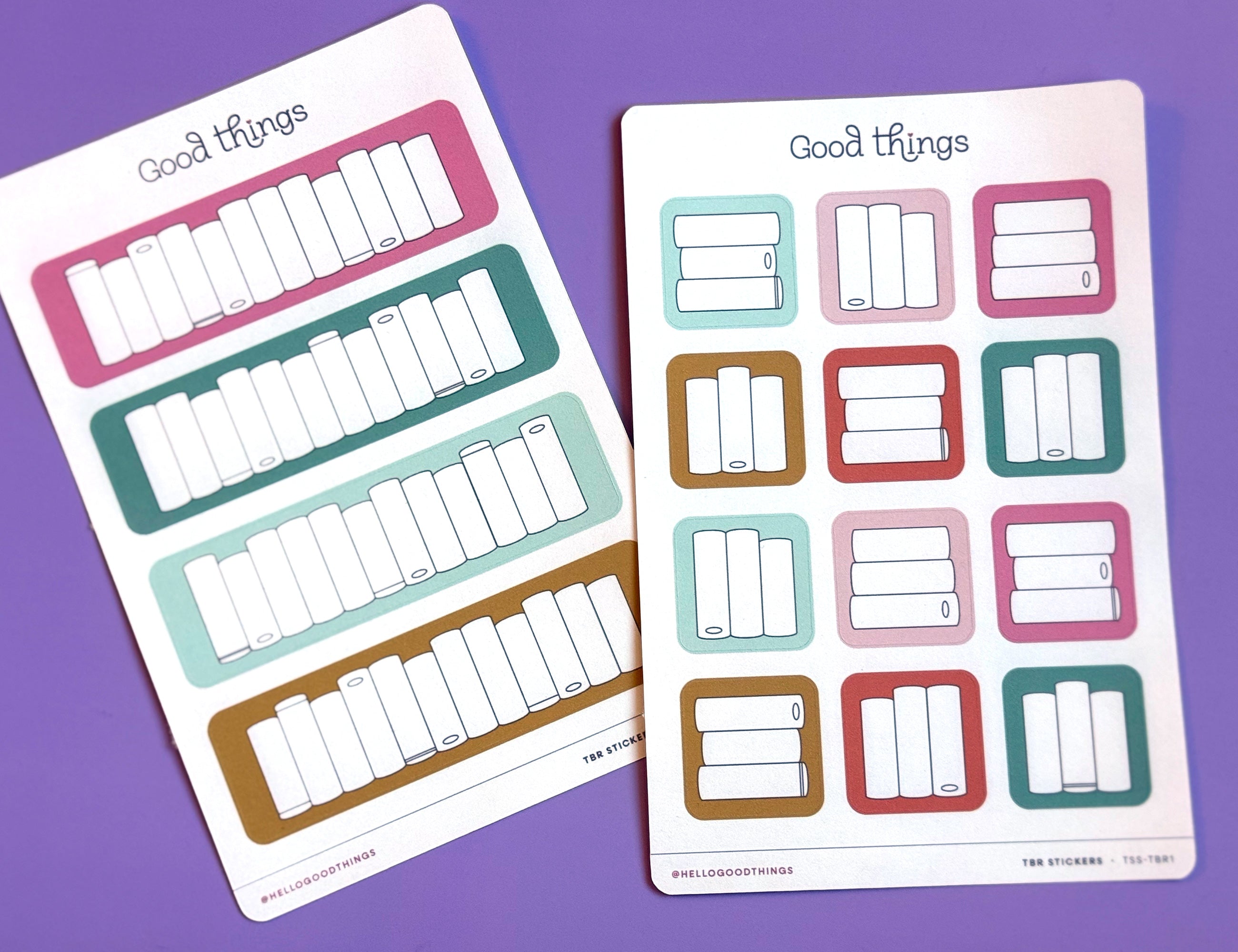Book Tracker Sticker Sheet, Golden Hour