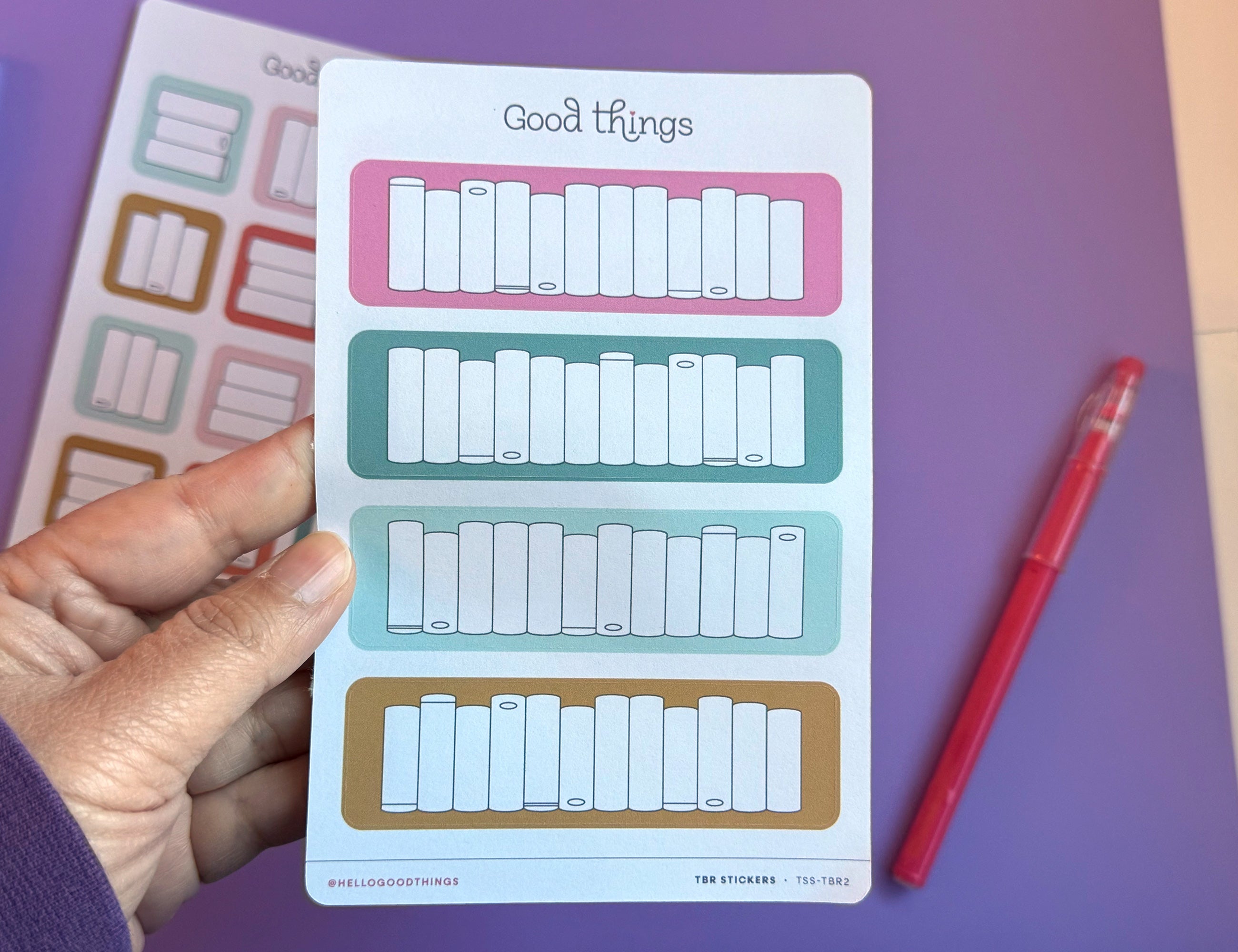 Book Tracker Sticker Sheet, Golden Hour