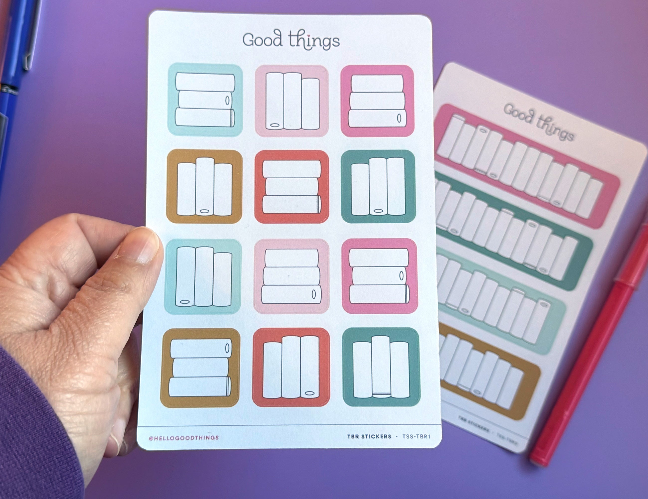Book Tracker Sticker Sheet, Golden Hour