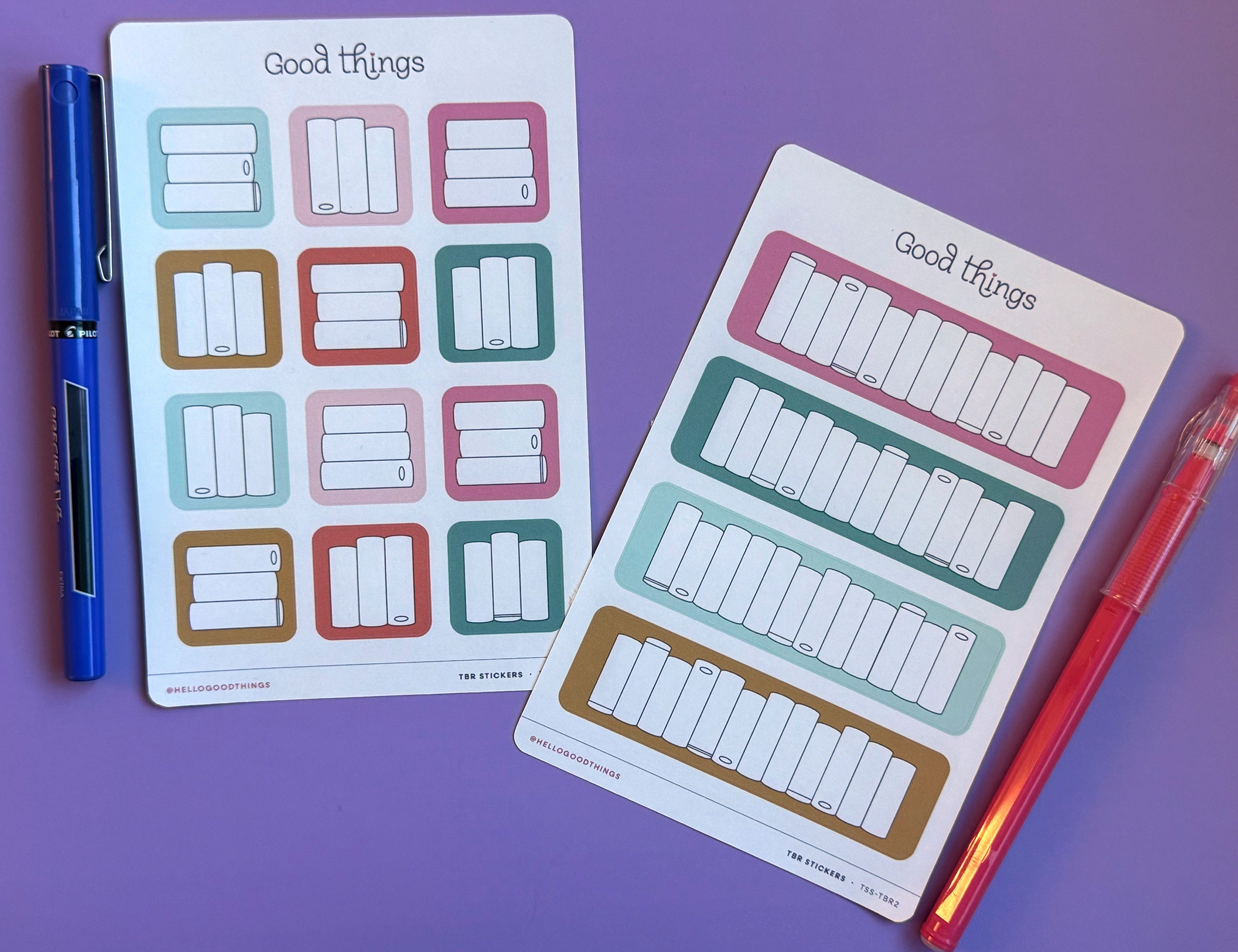 Book Tracker Sticker Sheet, Golden Hour