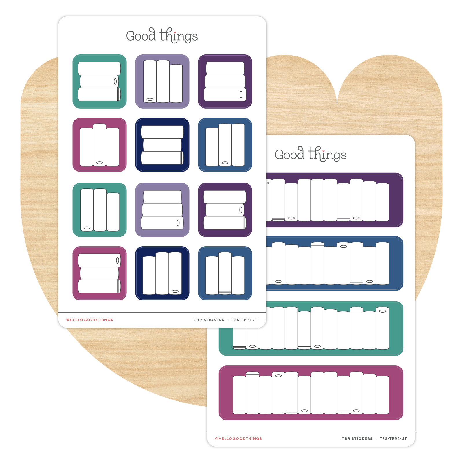 Book Tracker Sticker Sheet, Jewel Tones