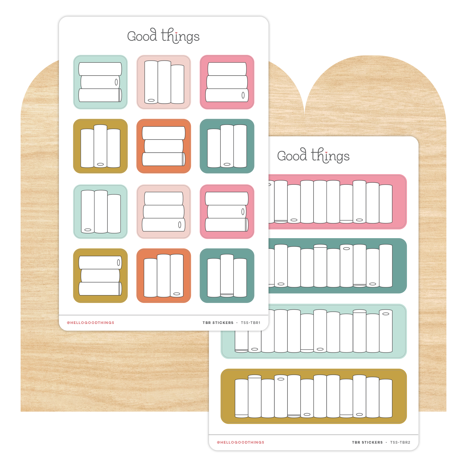 Book Tracker Sticker Sheet, Golden Hour