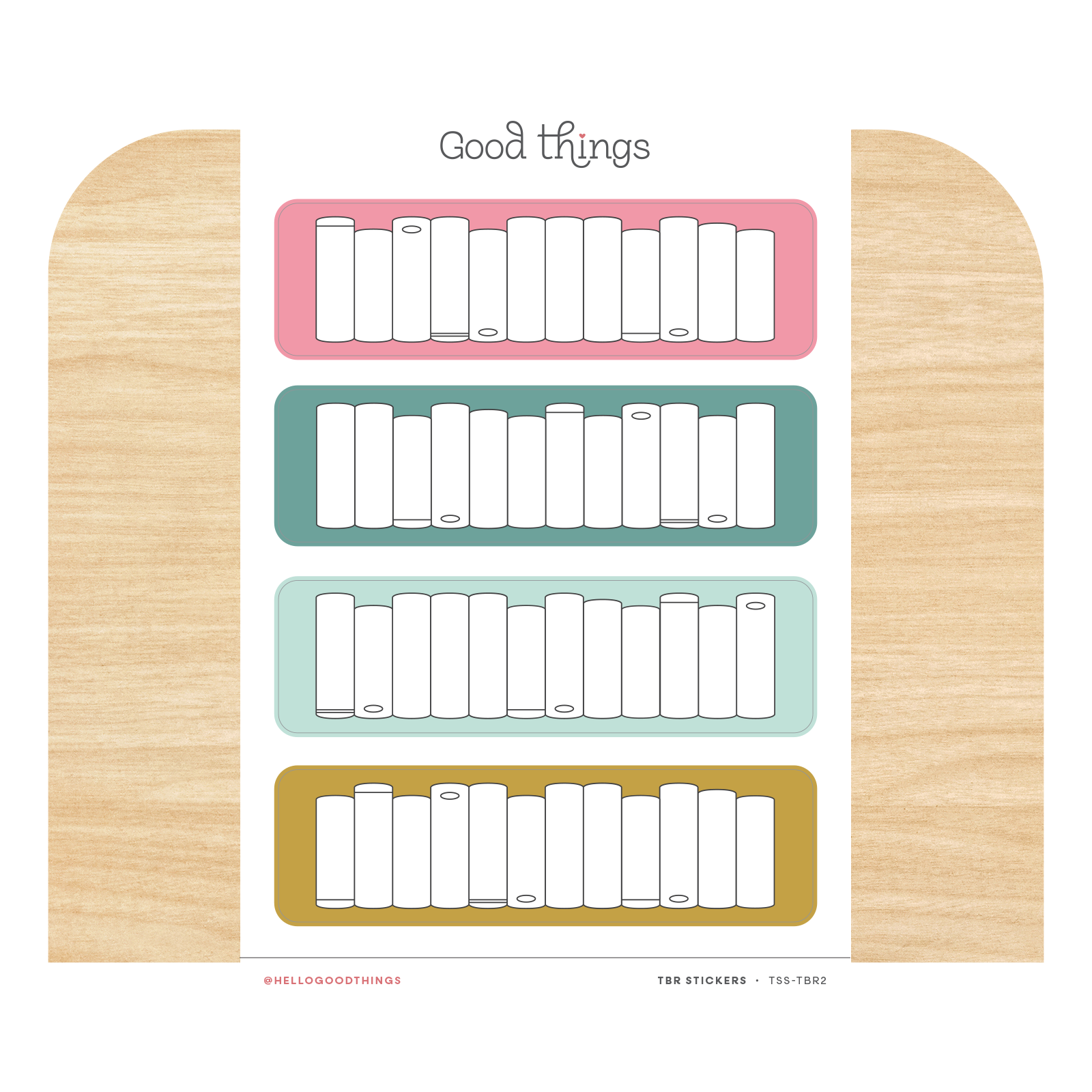 Book Tracker Sticker Sheet, Golden Hour