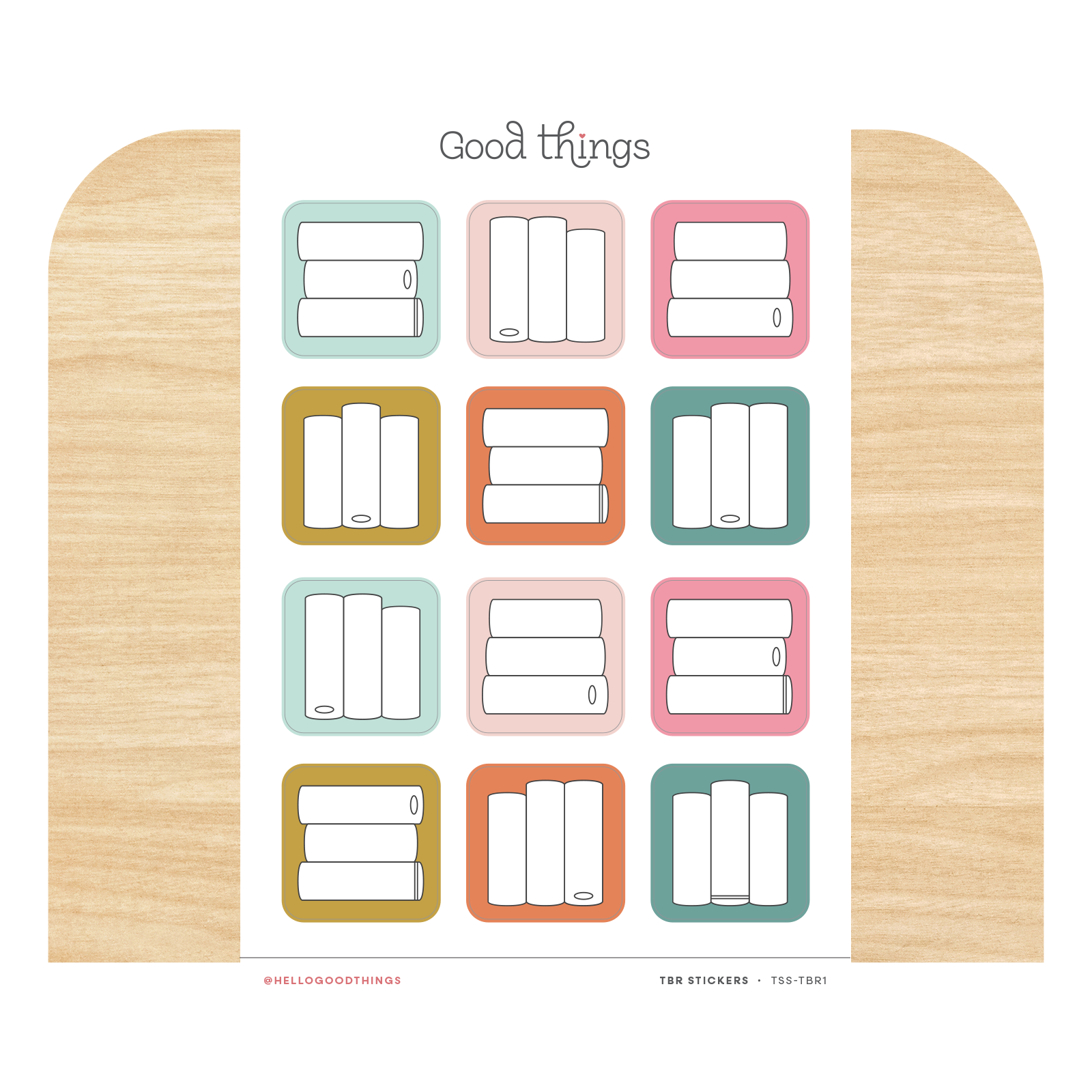 Book Tracker Sticker Sheet, Golden Hour