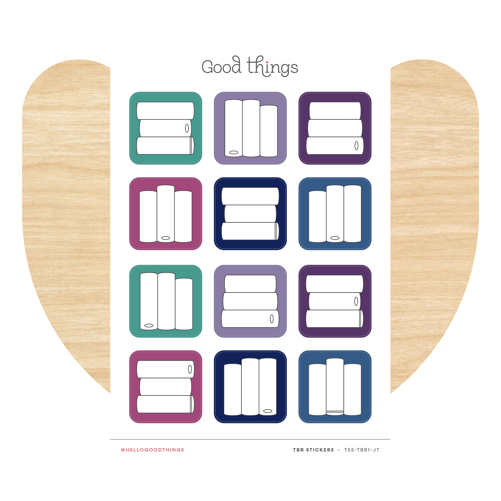 Book Tracker Sticker Sheet, Jewel Tones