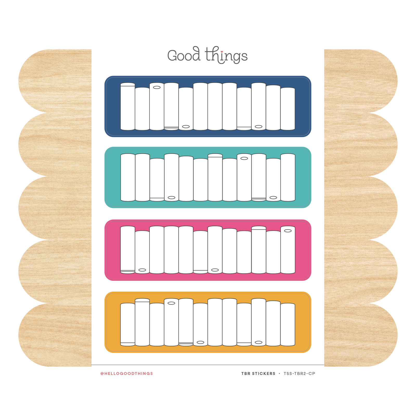 Book Tracker Sticker Sheet, Color Pop