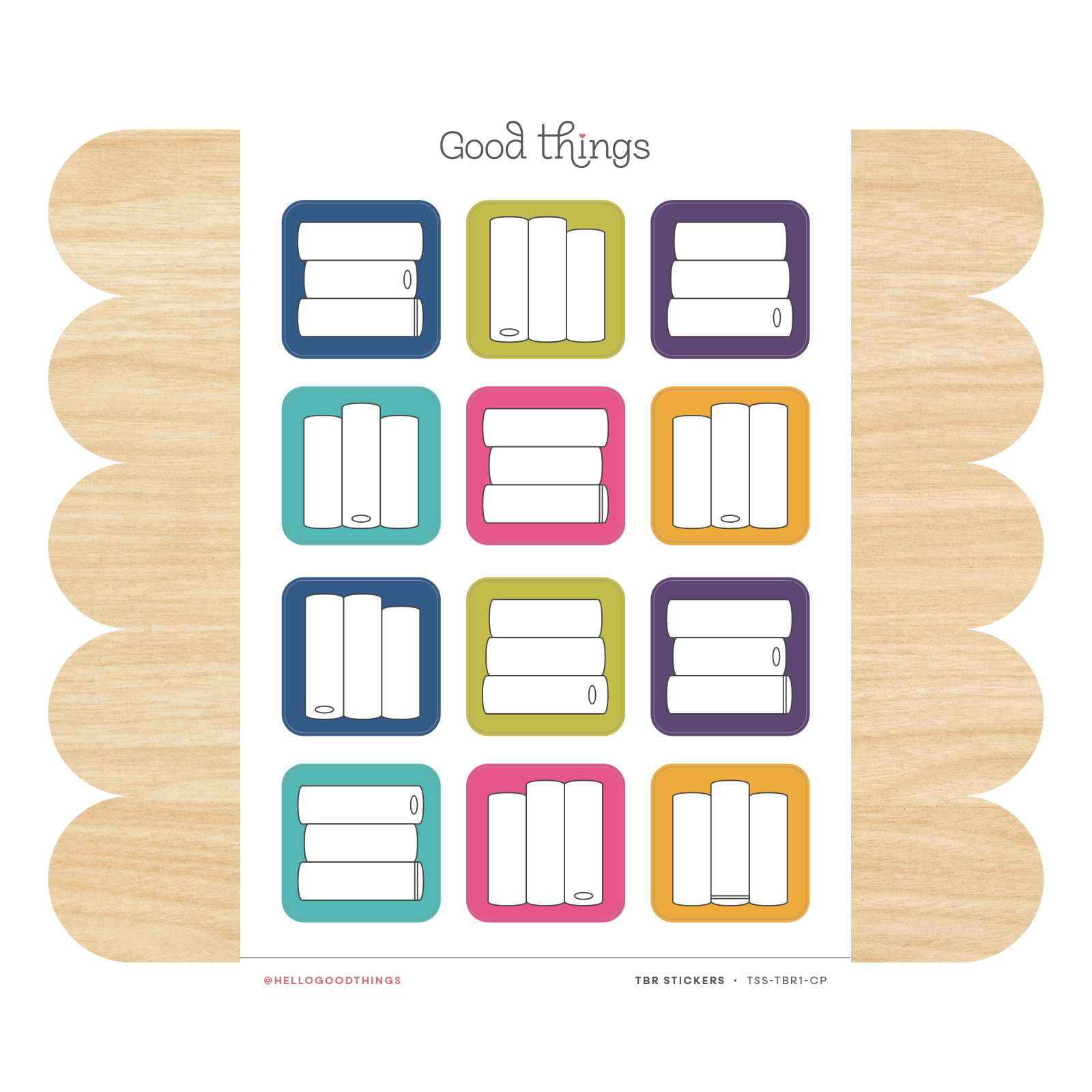 Book Tracker Sticker Sheet, Color Pop