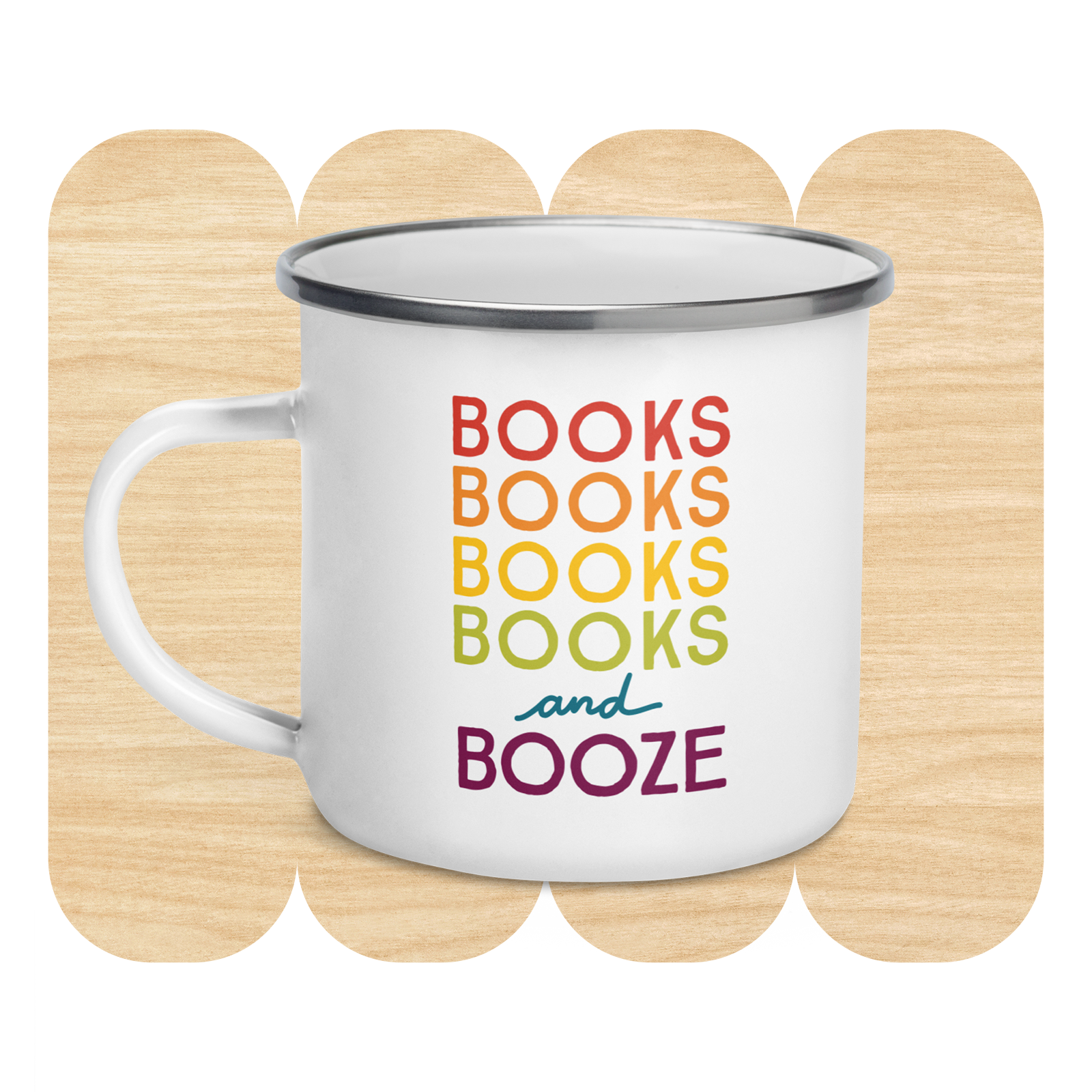Books and Booze Enamel Mug by Good Things