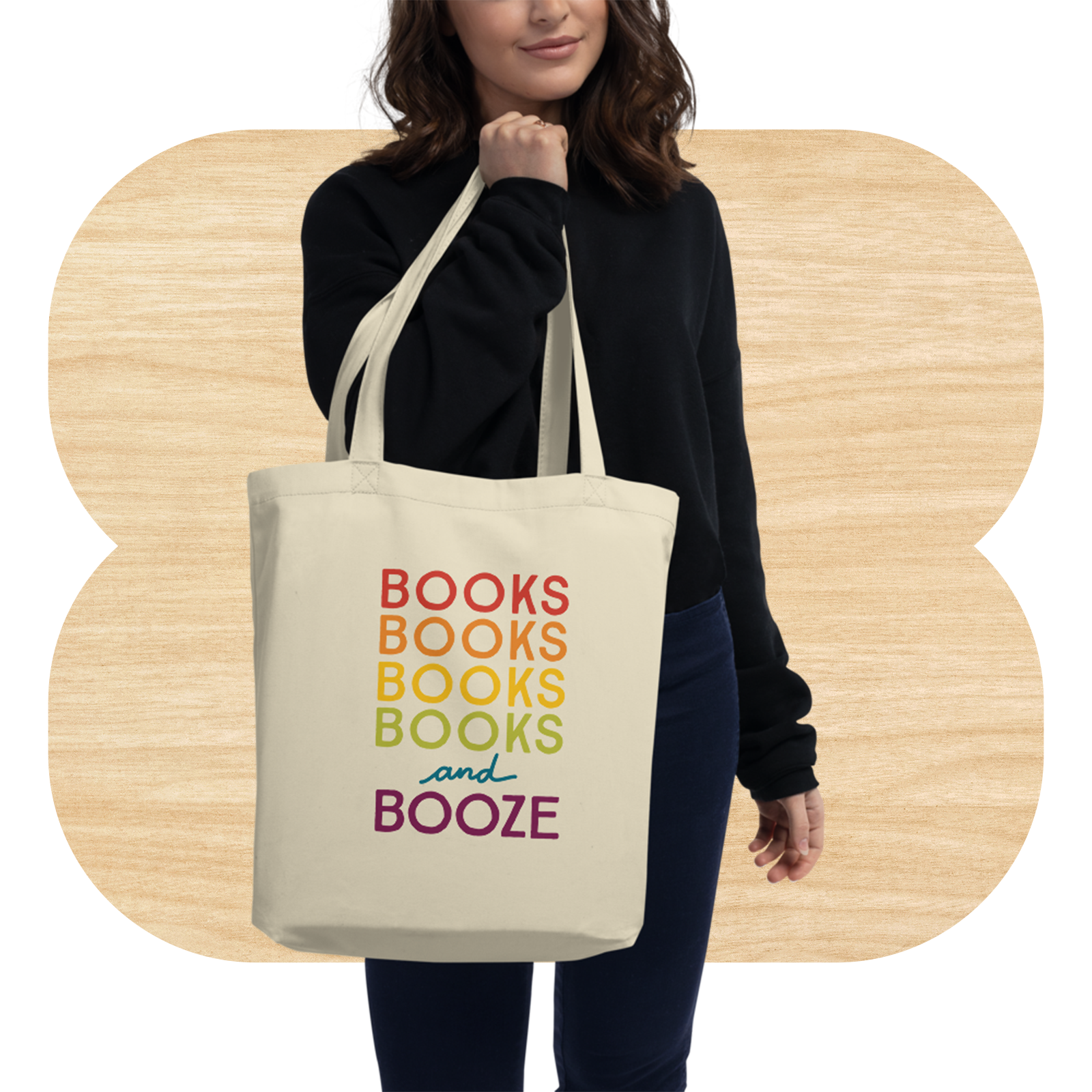 Books & Booze Tote Bag by Good Things