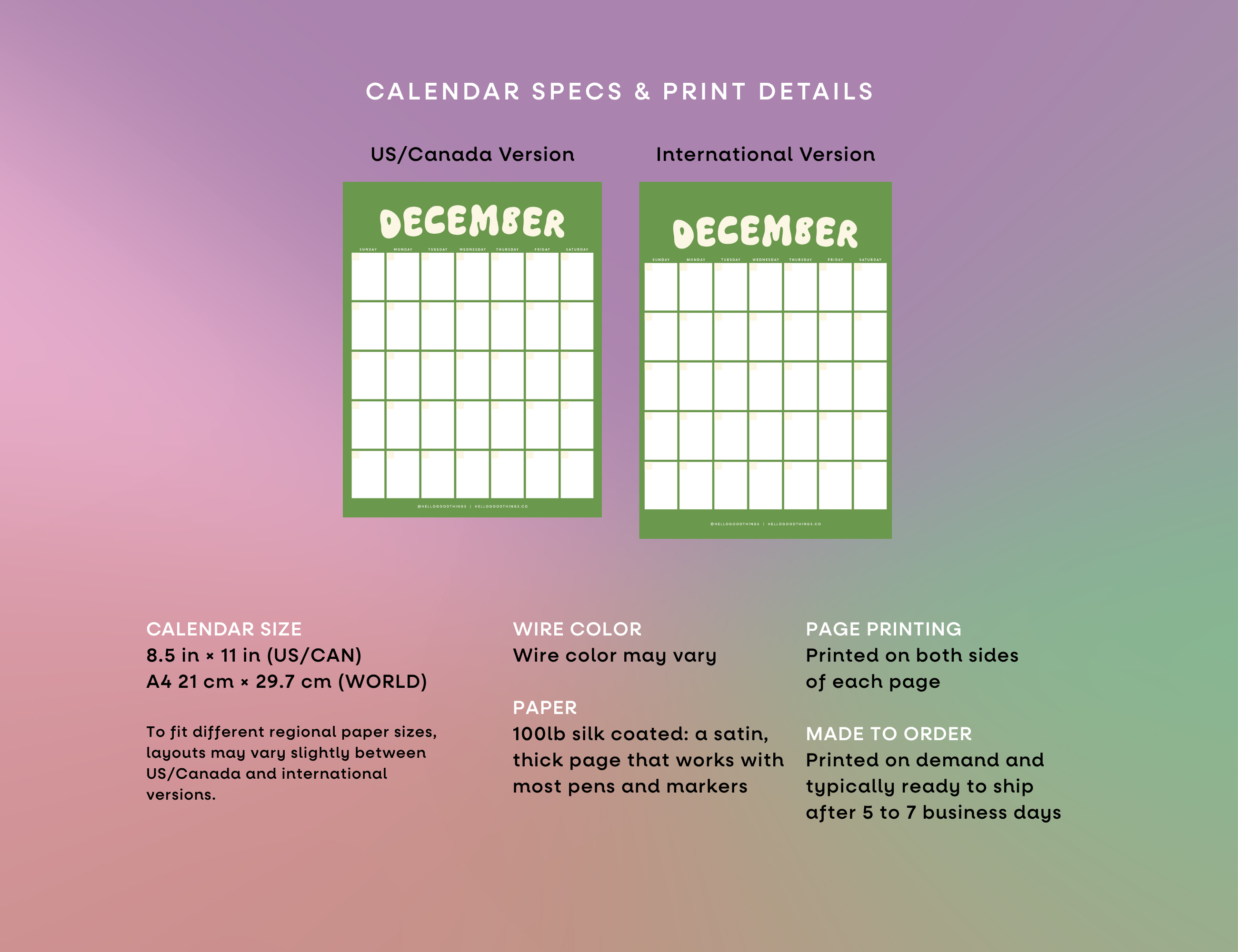 Bubble Undated Wall Calendar