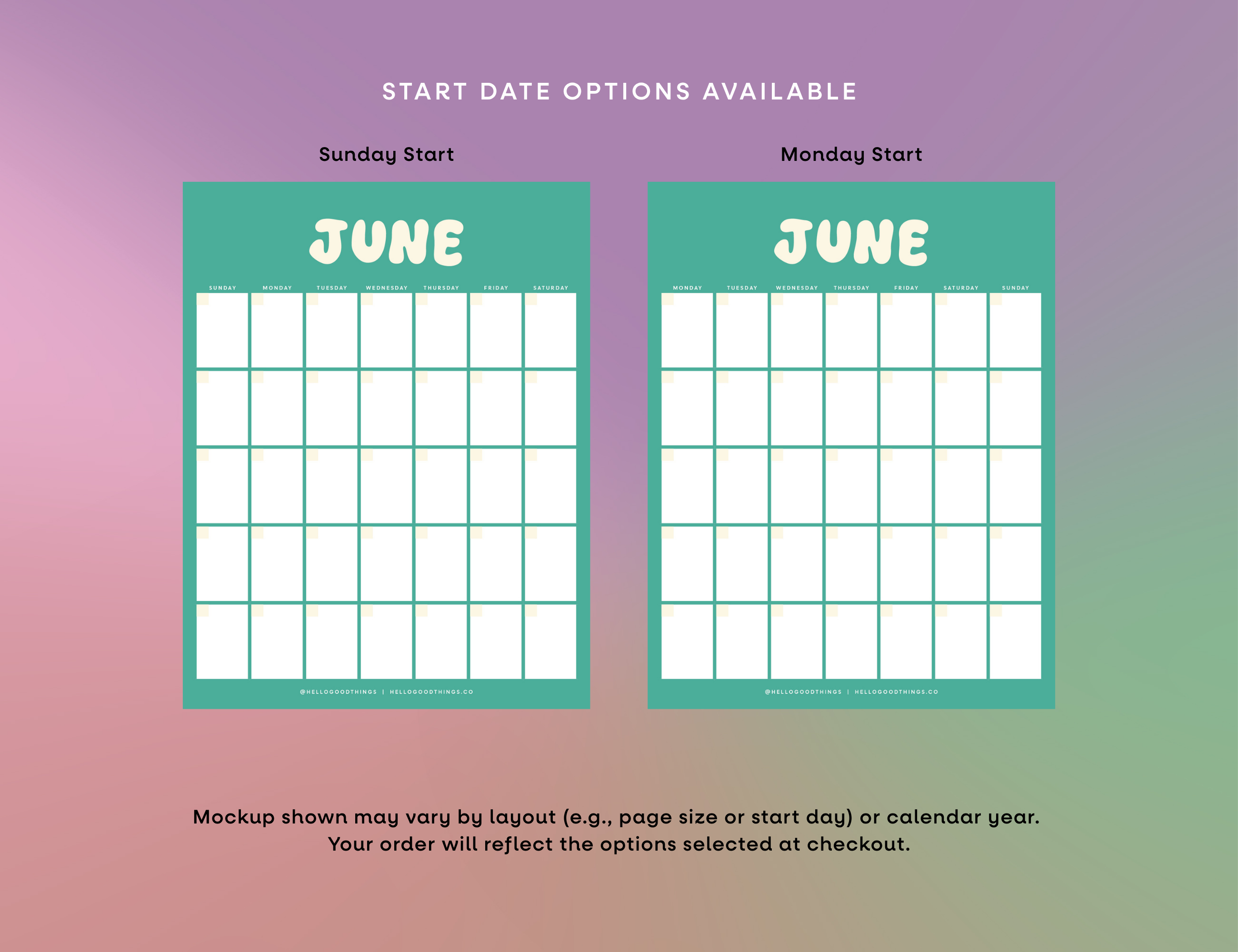 Bubble Undated Wall Calendar