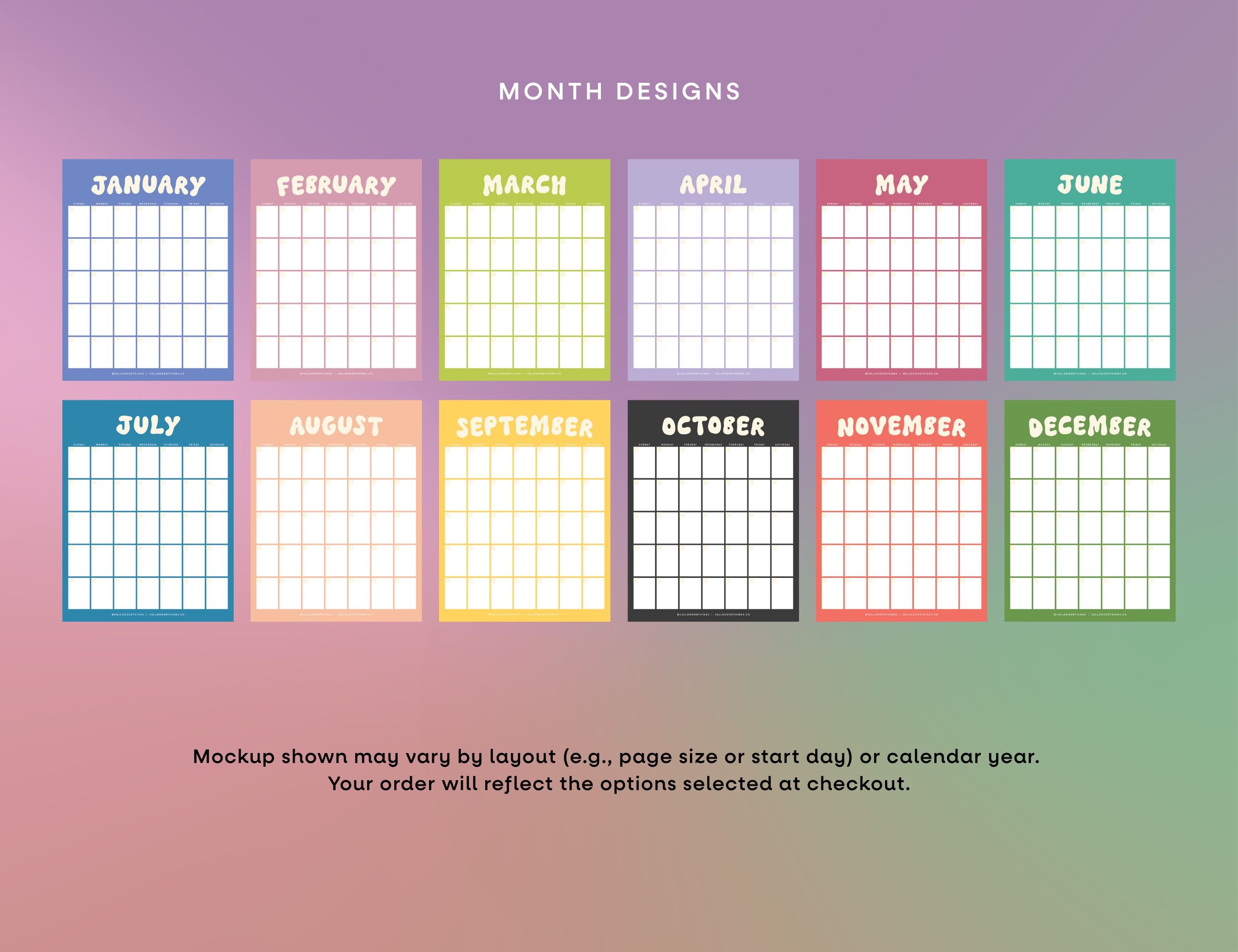 Bubble Undated Wall Calendar