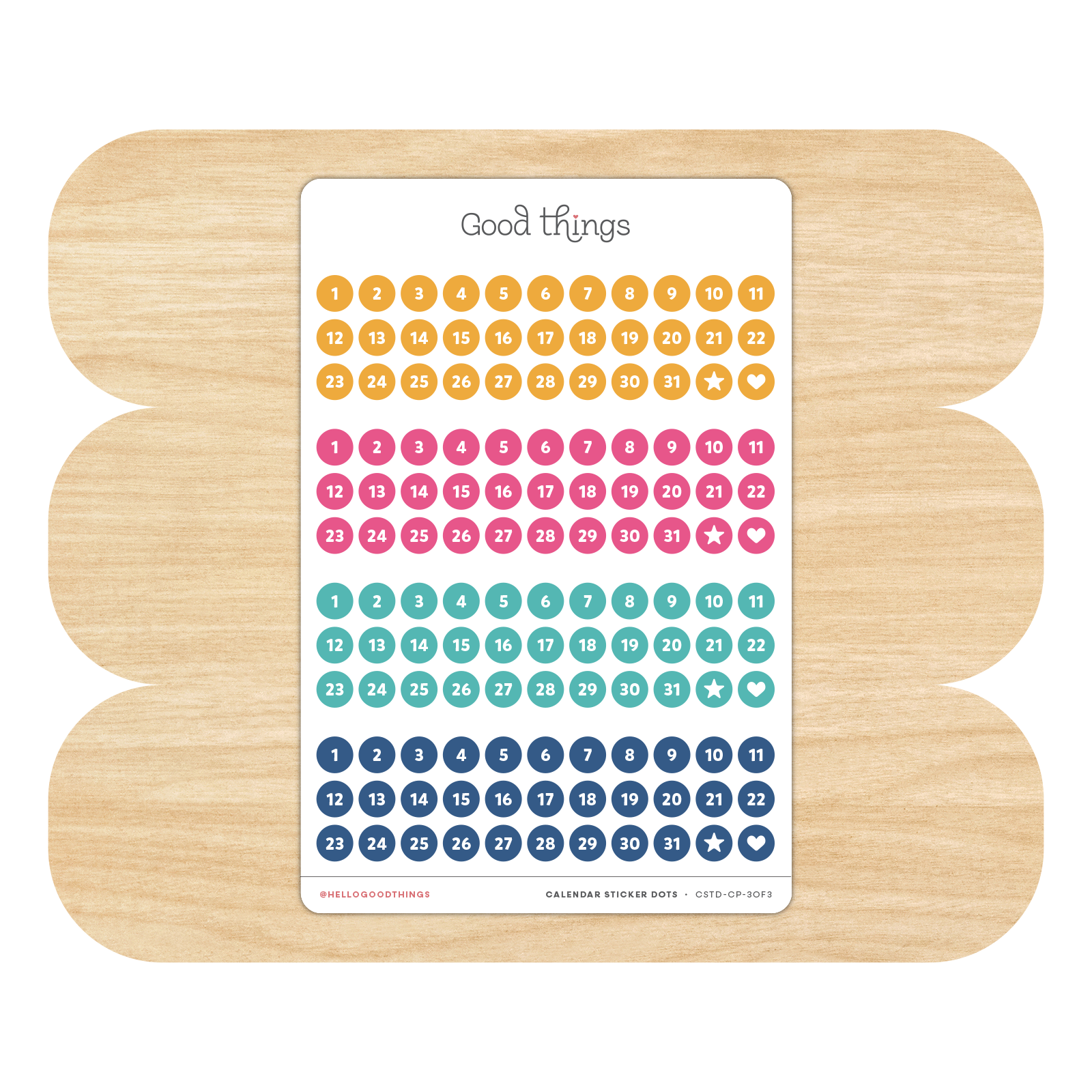 Calendar Date Dot Stickers by Good Things