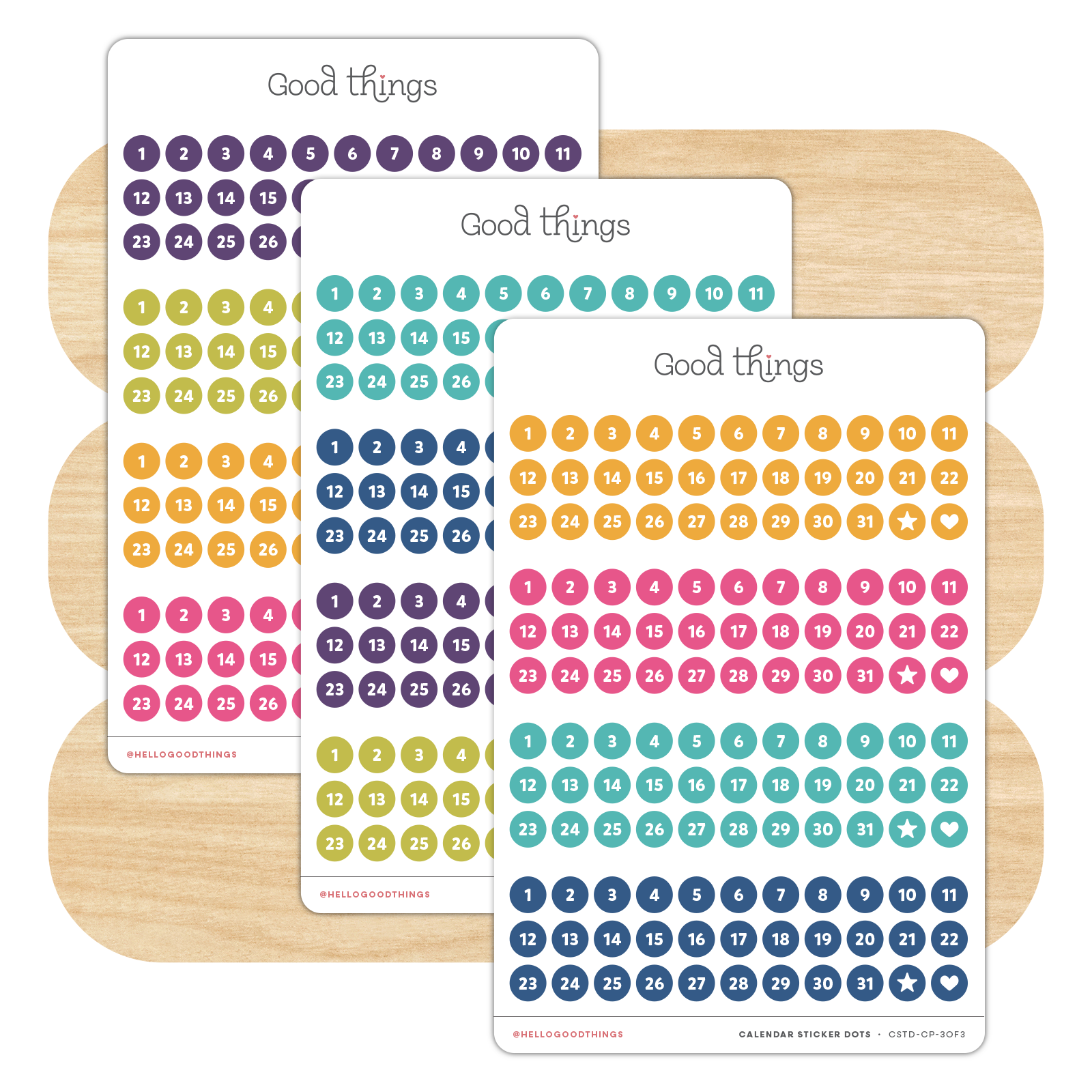 Calendar Date Dot Stickers by Good Things