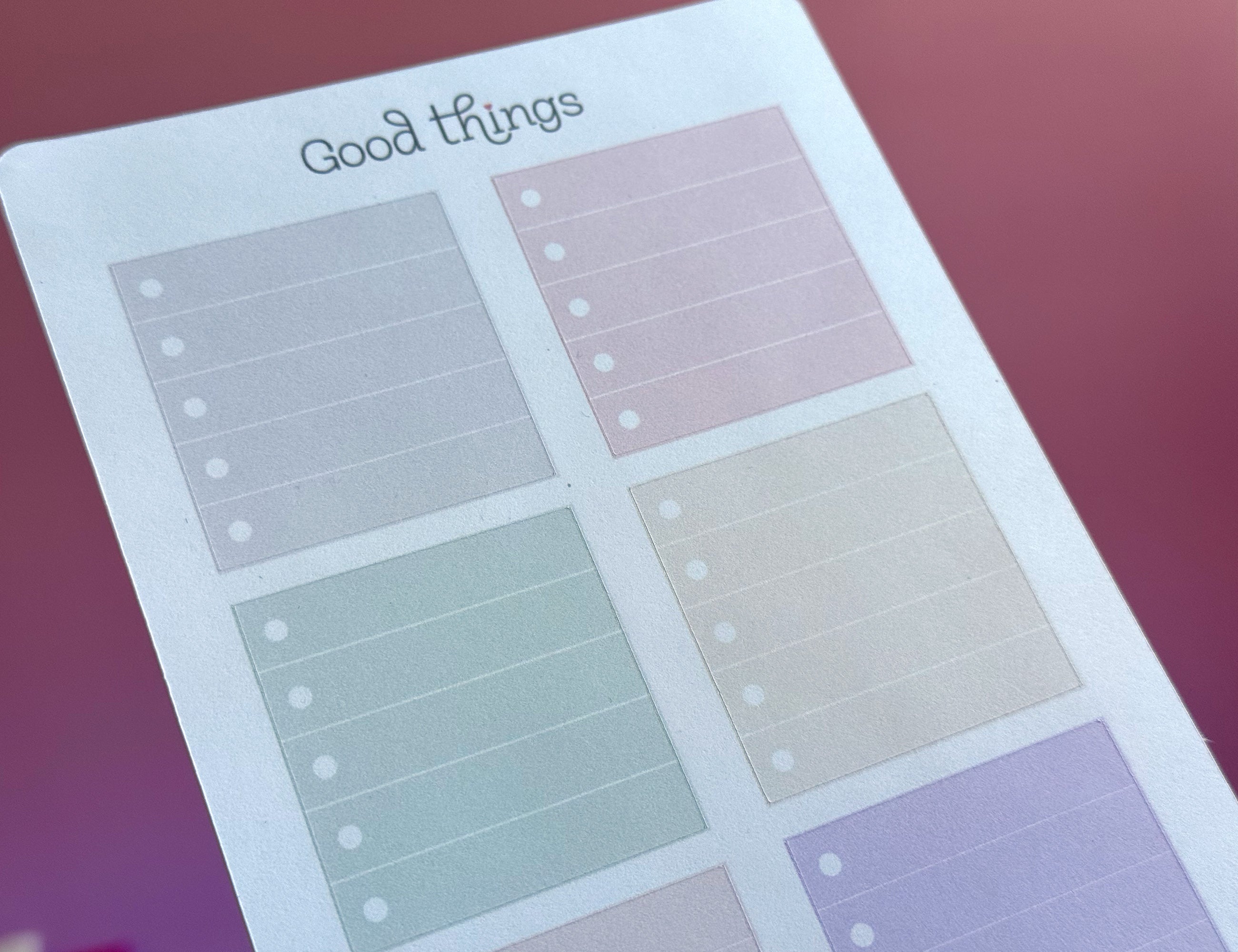 Checklist Sticker Sheet