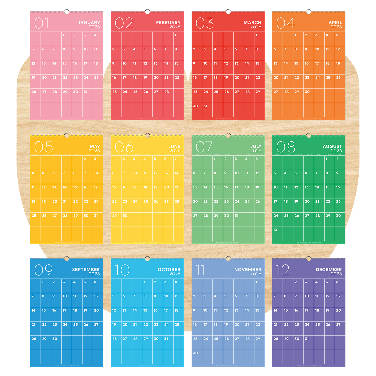 2026 Chromatic Calendar (Monday Start)