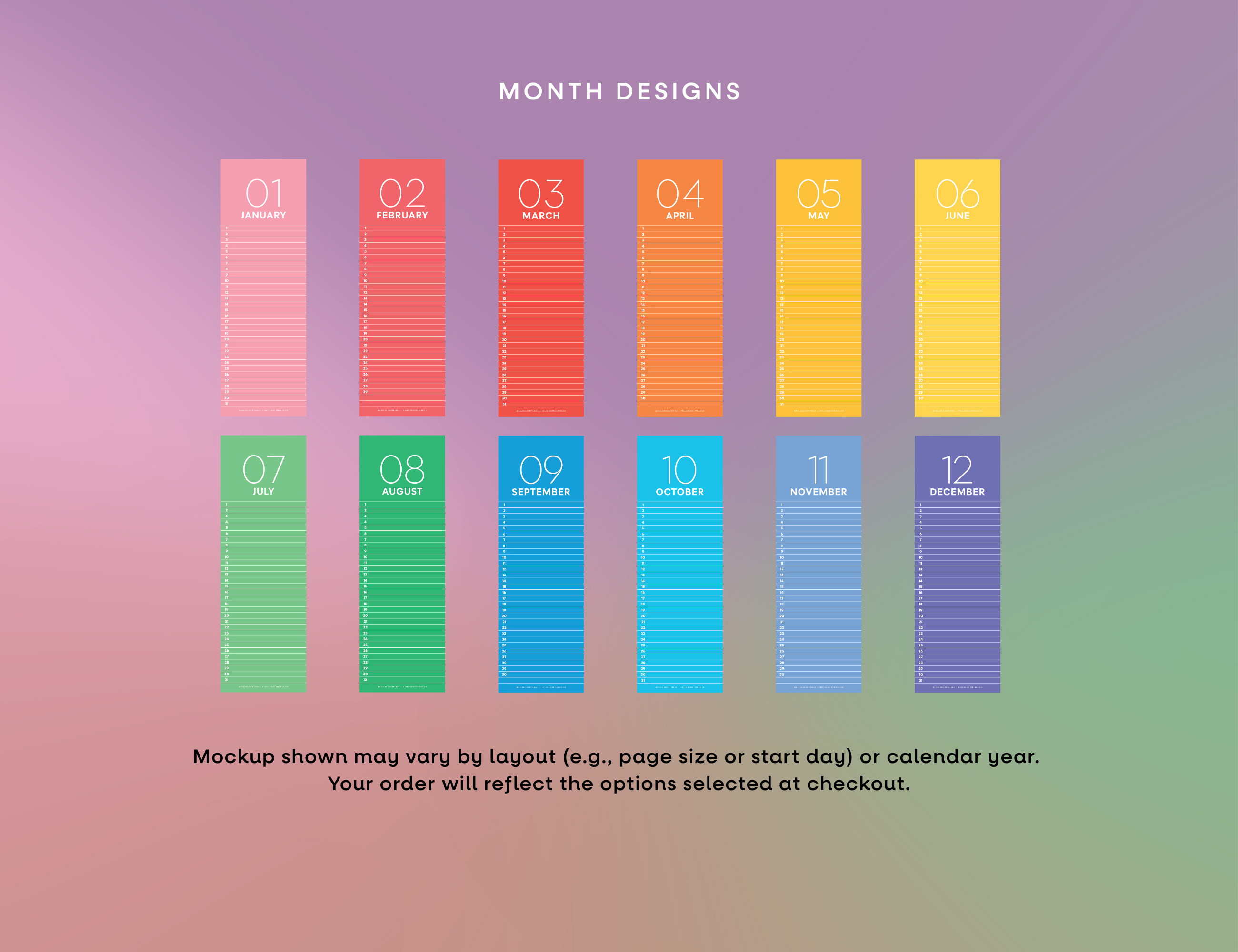 Chromatic Perpetual Wall Calendar
