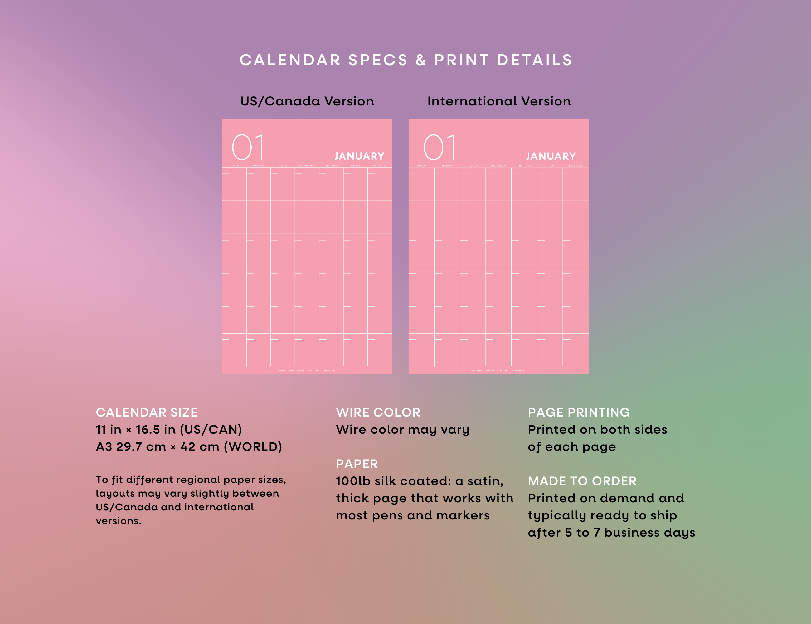 Chromatic Undated Wall Calendar