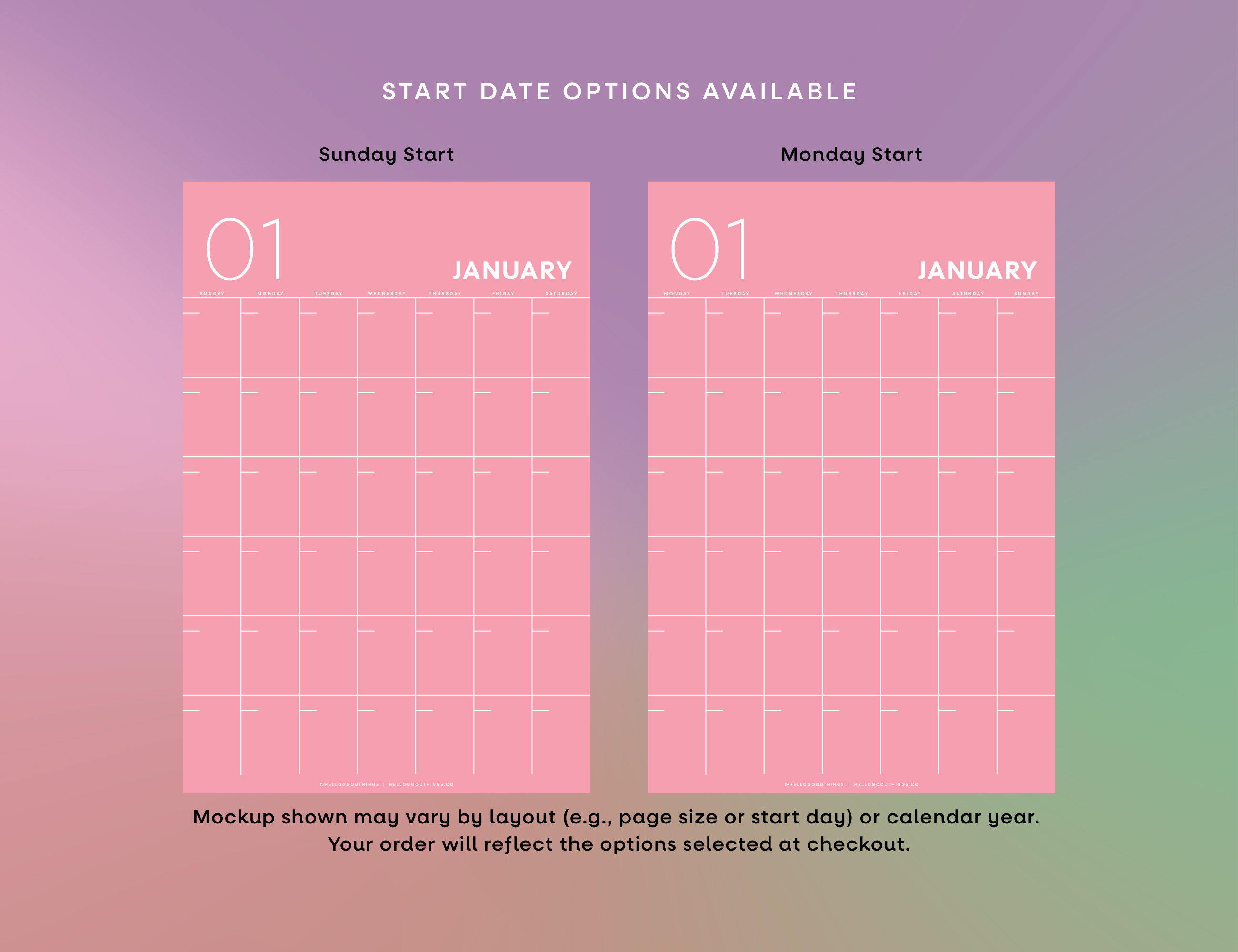 Chromatic Undated Wall Calendar