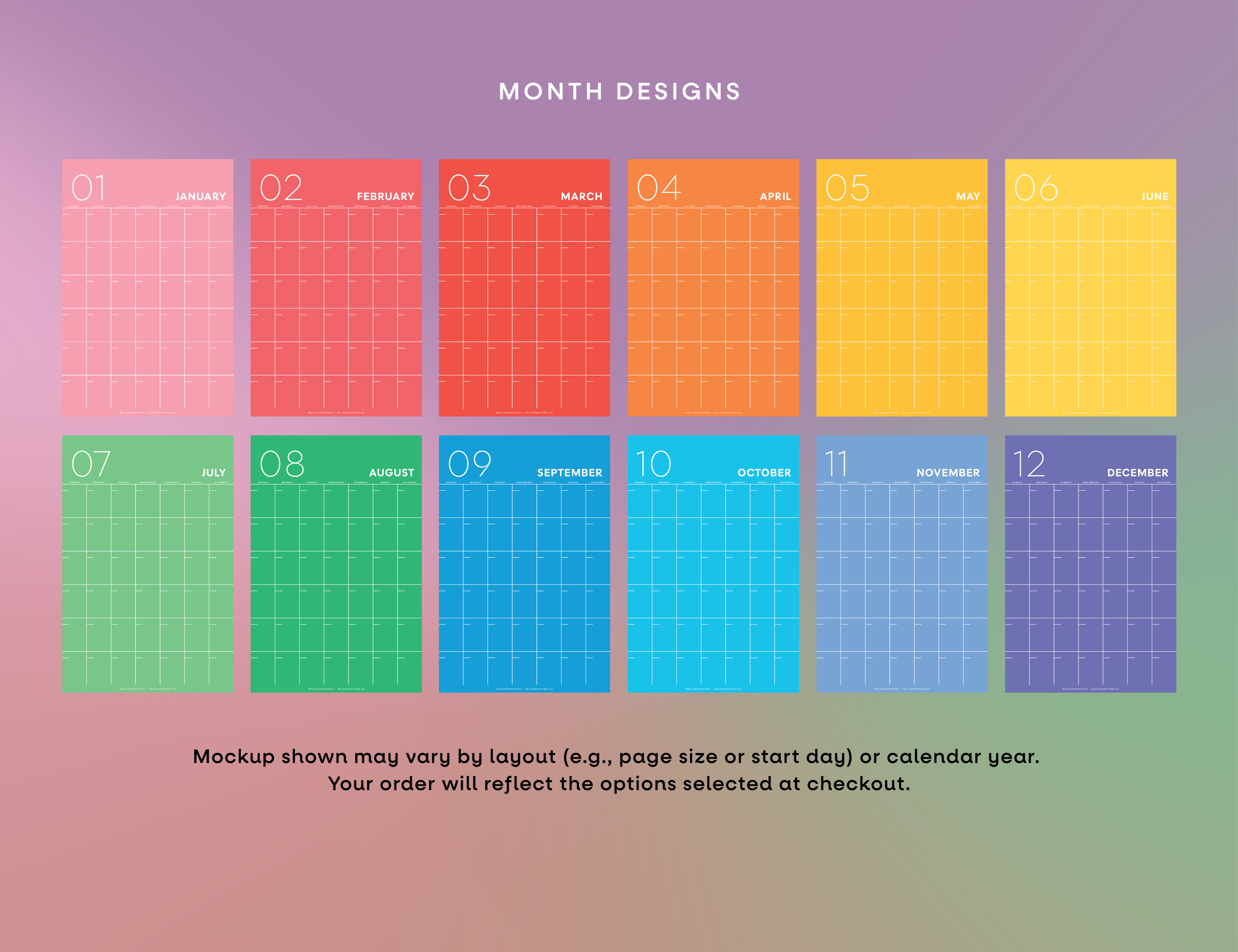 Chromatic Undated Wall Calendar