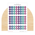 Monthly Date Dots Sticker Sheet, Jewel Tones